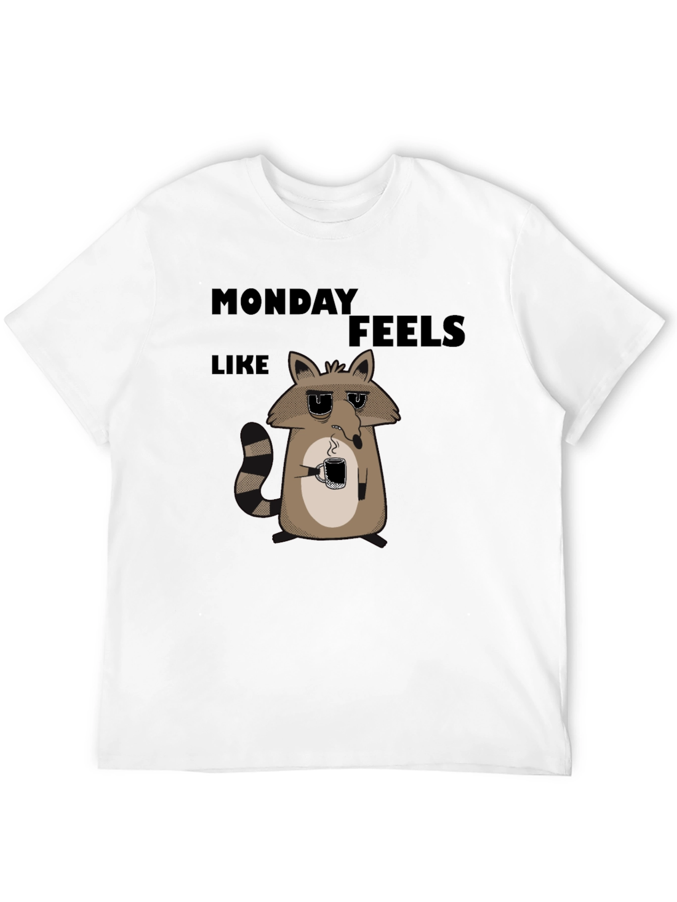 Black Monday Feels Raccoon Graphic T-Shirt view 12