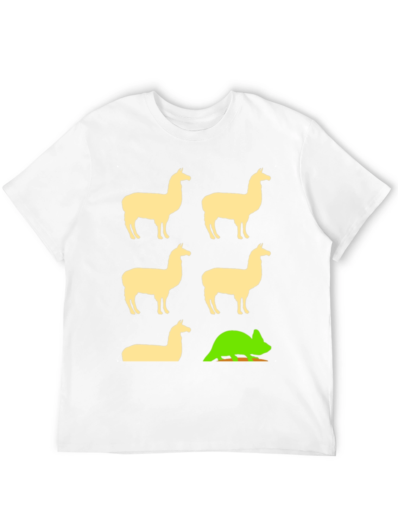 Black Llama & Chameleon Graphic Tee - Black Cotton T-Shirt view 12