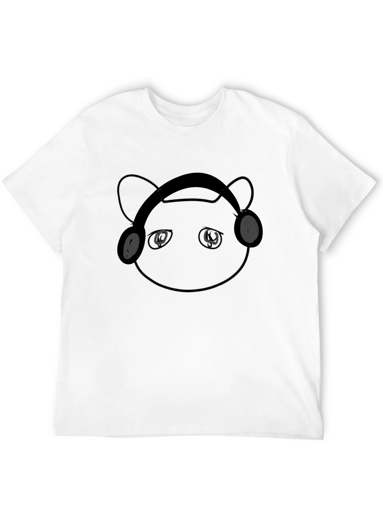 Black Bear with Headphones Black Graphic Tee view 12