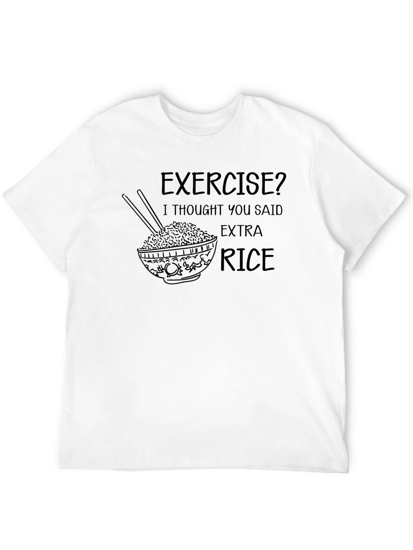 Black Extra Rice Black Tee - Funny Graphic T-Shirt view 12