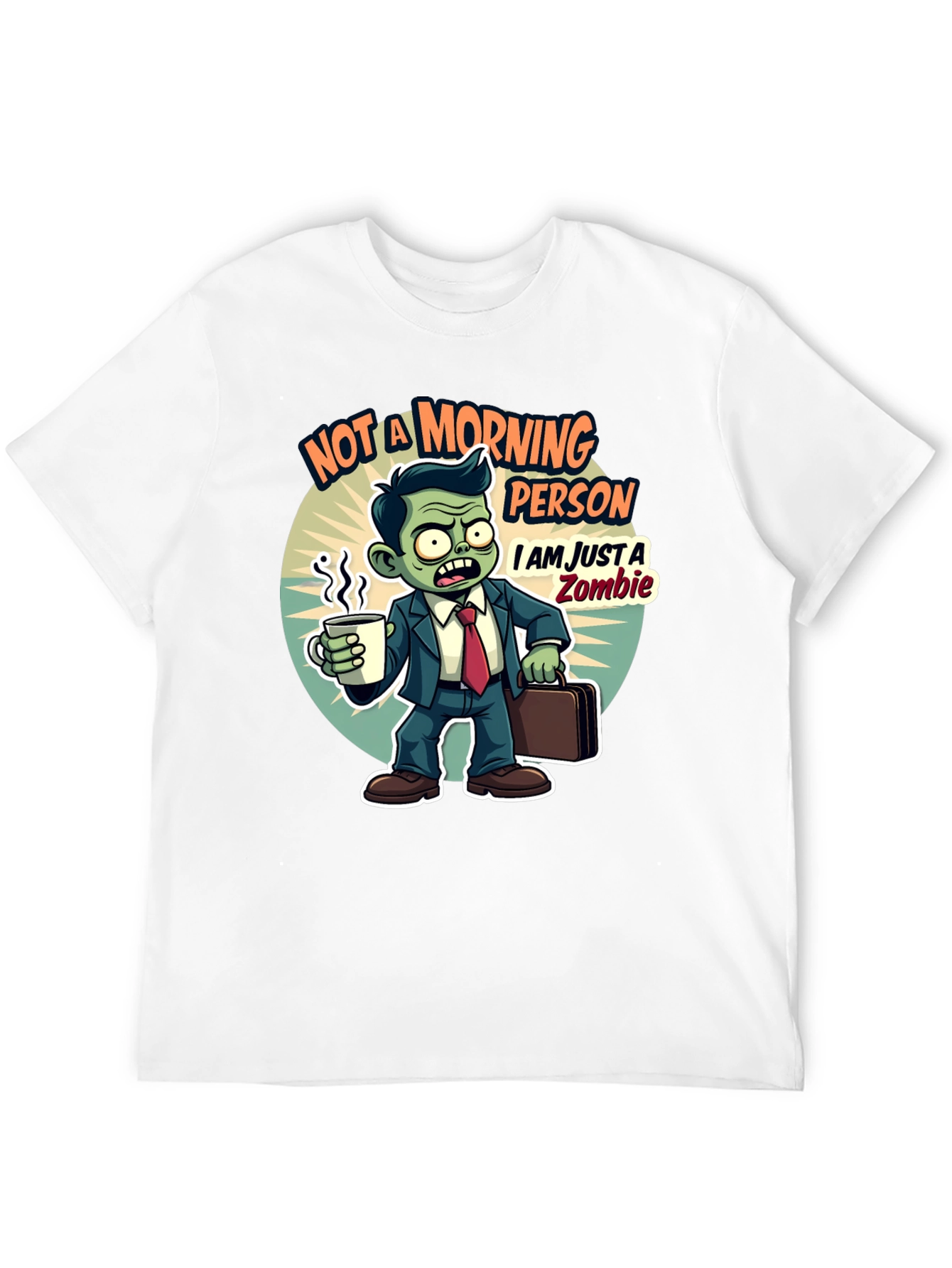 Black Zombie Morning Person Graphic T-Shirt view 12