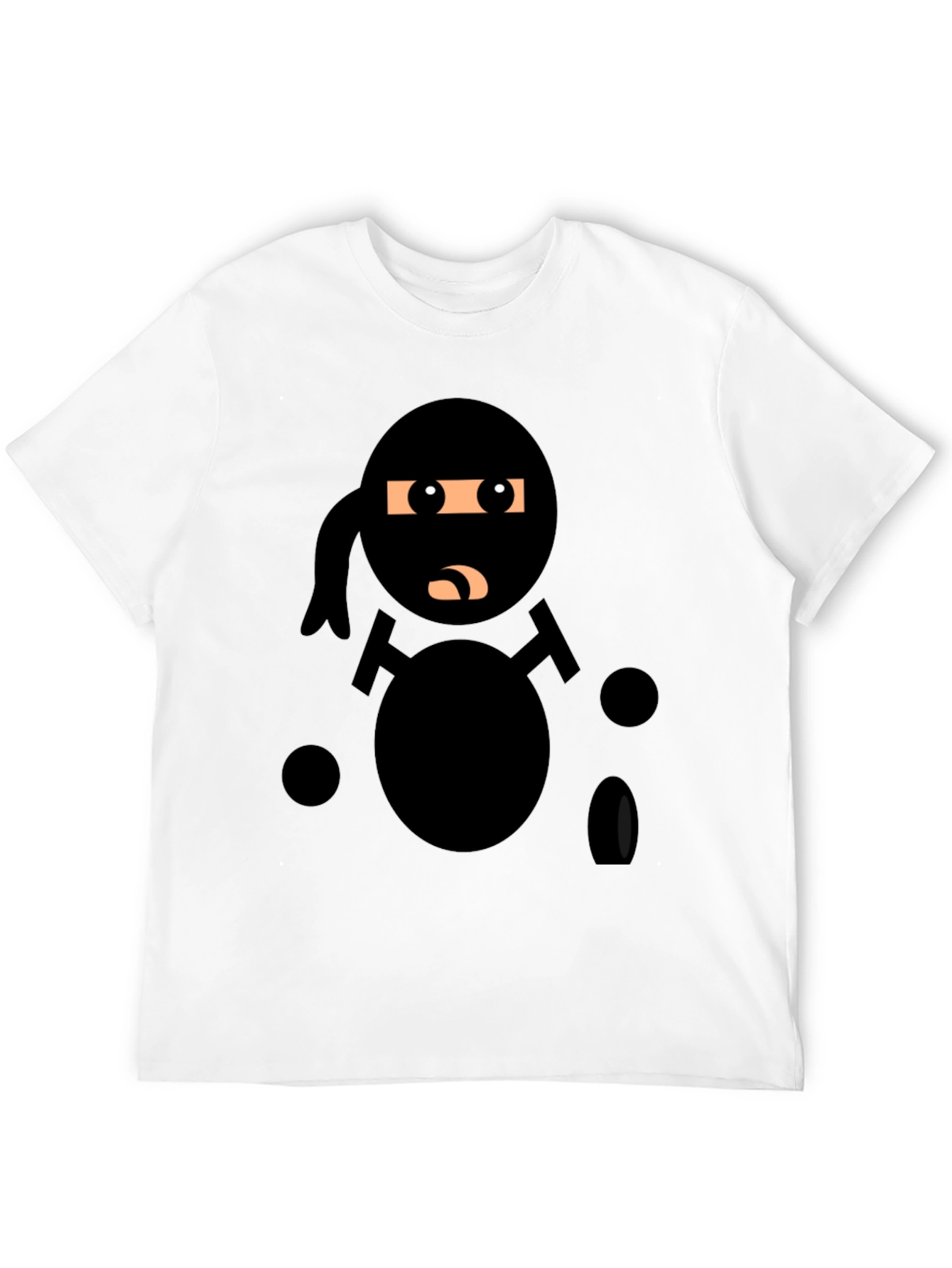 Black Ninja Cartoon Black T-Shirt view 12