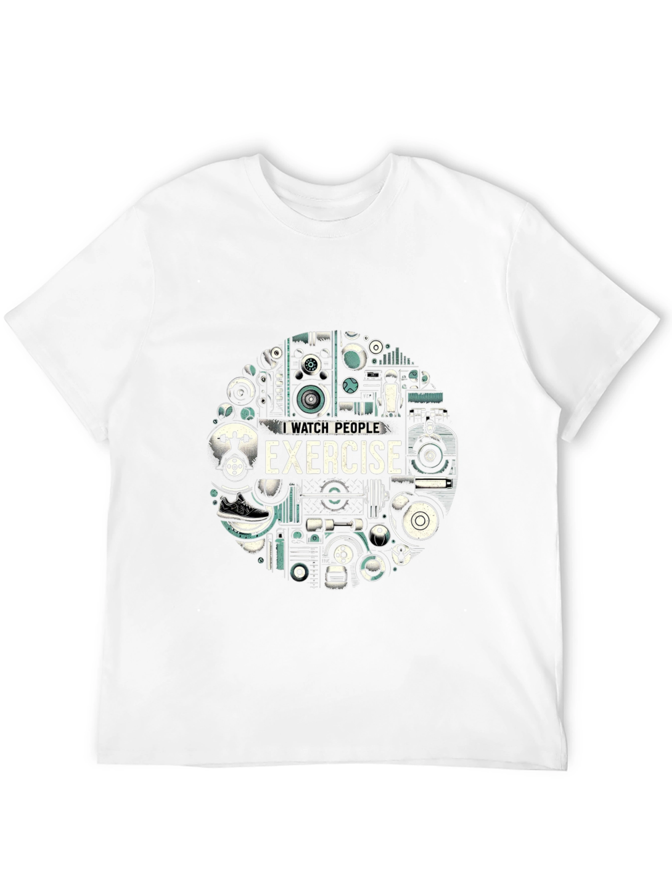 Black Funny "I Watch People Exercise" Graphic Tee view 12