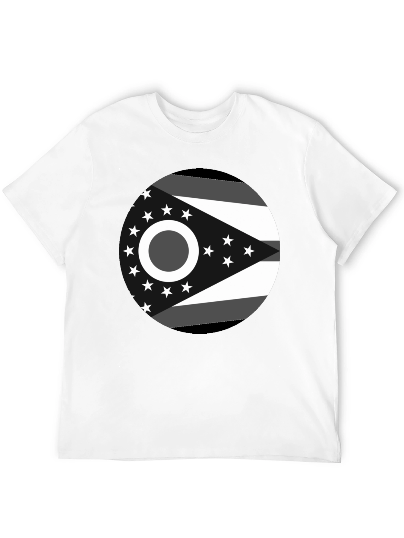 Black Ohio State Flag Graphic Tee - Black Cotton Blend view 12