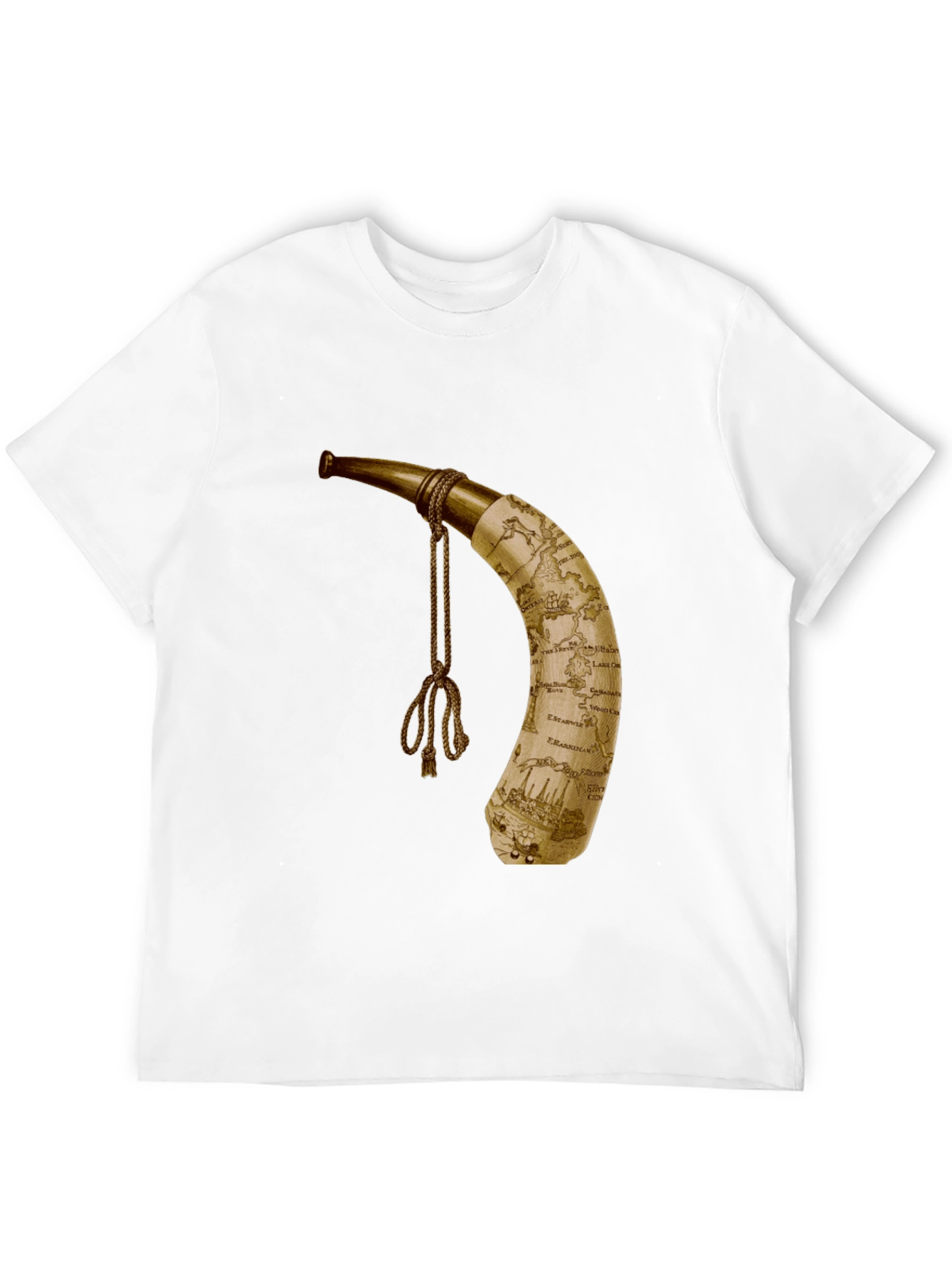 Black Antique Map Horn Graphic Tee - Stylish Adventure Apparel view 12