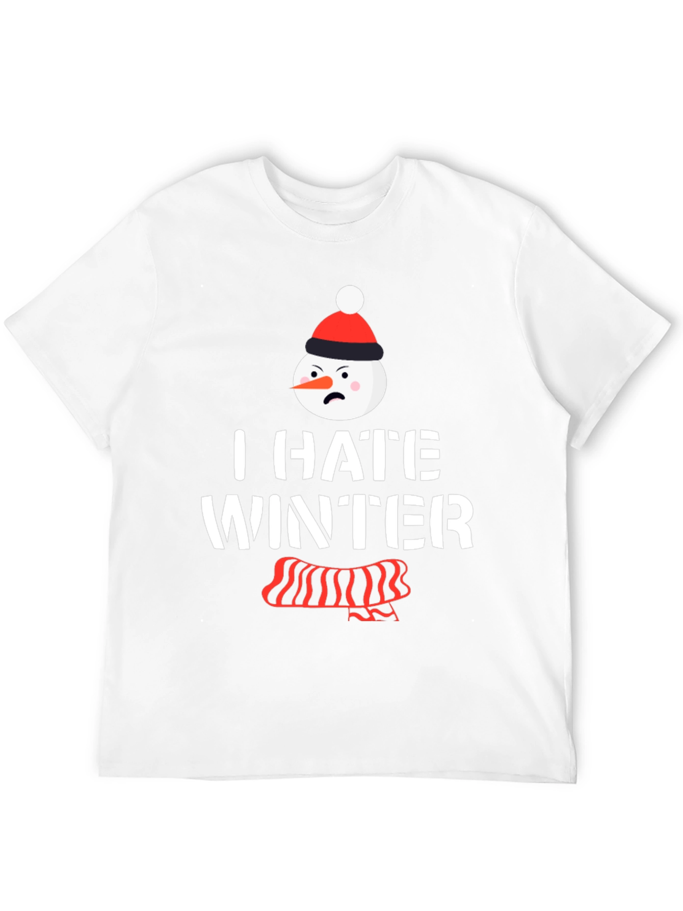 Black I Hate Winter T-Shirt, Funny Snowman Tee view 12