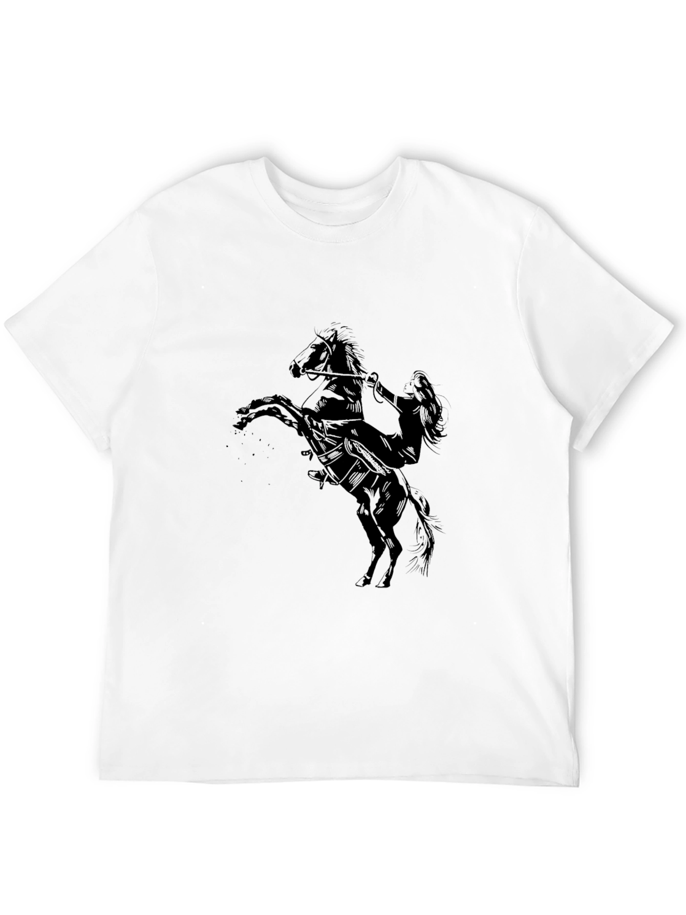 Black Black Tee with Equestrian Graphic view 12