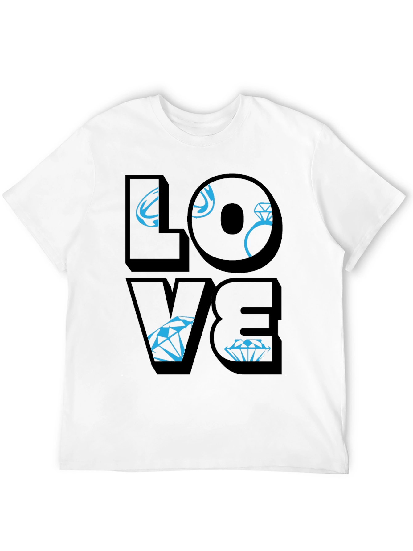 Black Love Diamond Graphic Tee - Stylish Unisex T-Shirt view 12