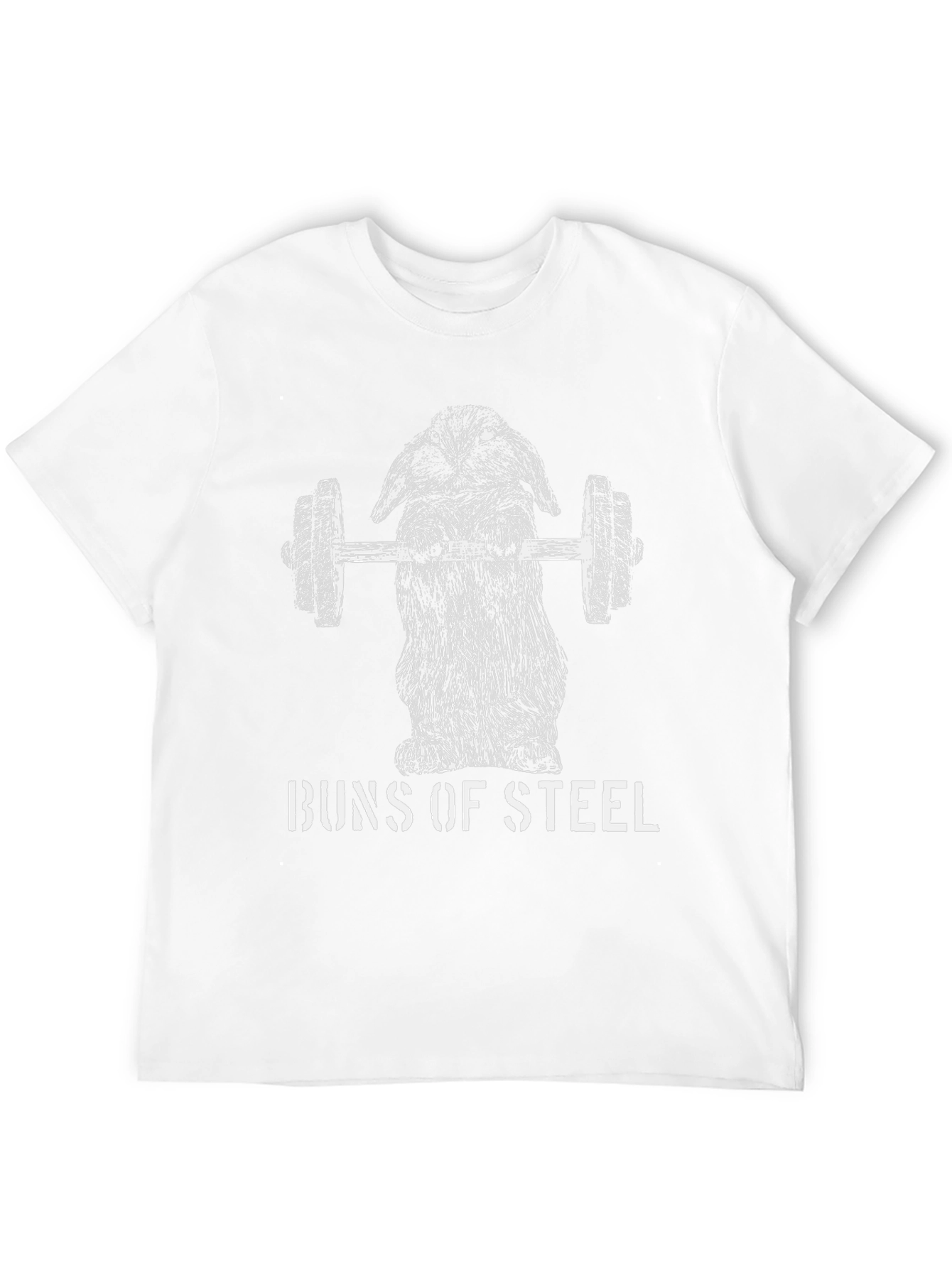 Black Buns of Steel T-Shirt - Funny Gym Bunny Workout Tee view 12