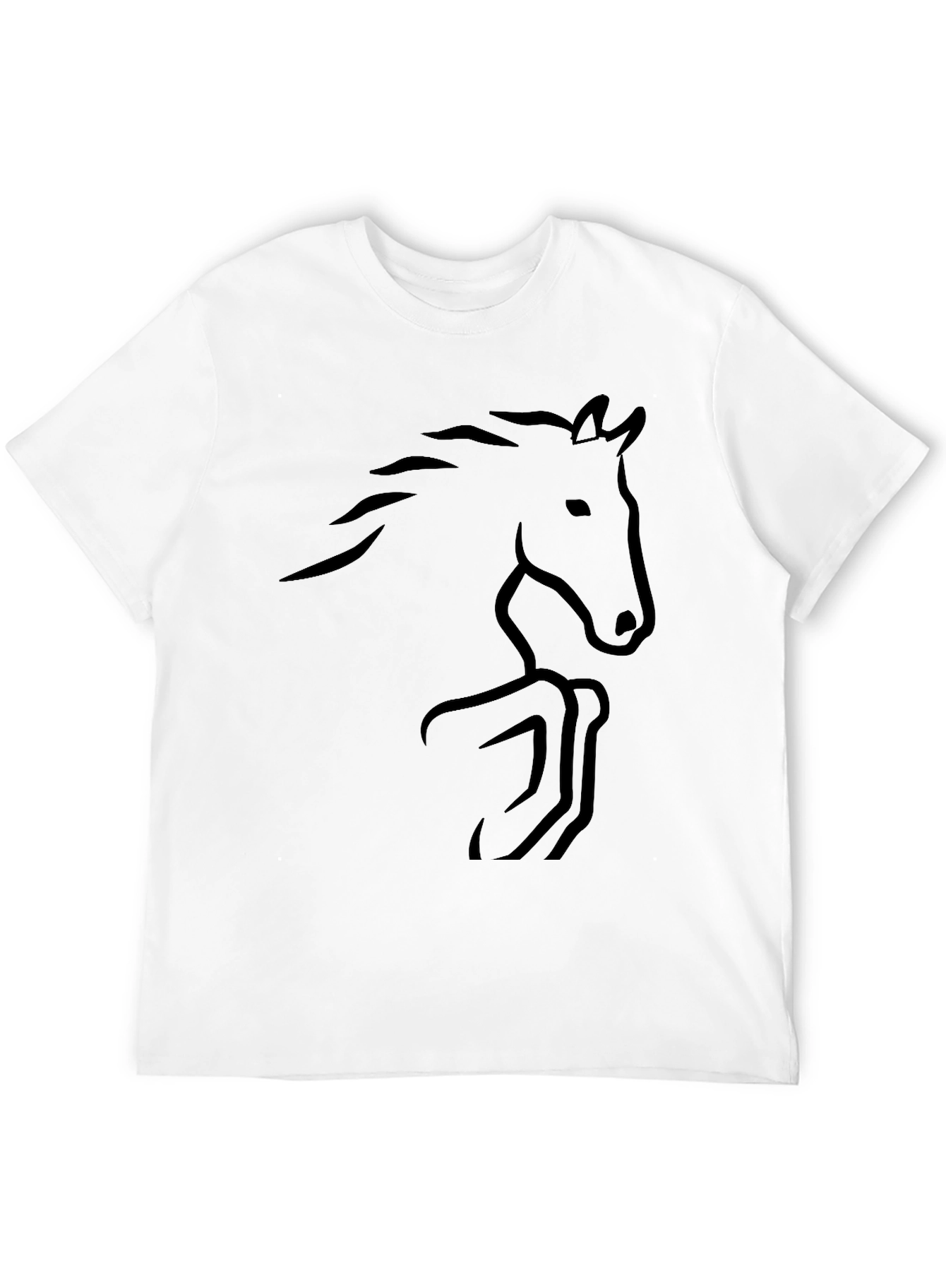 Black Equestrian Tee - Minimalist Horse T-Shirt in Black view 12