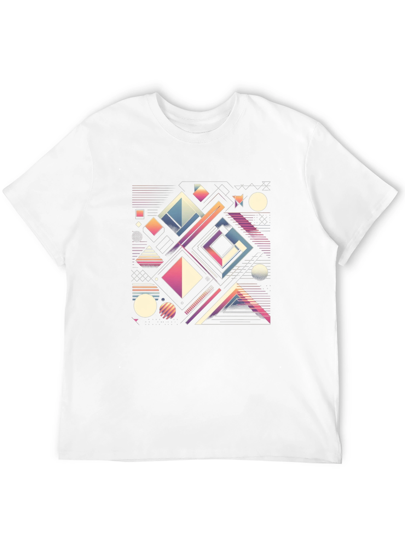 Black Geometric Pattern T-Shirt - Retro Modern Style view 12