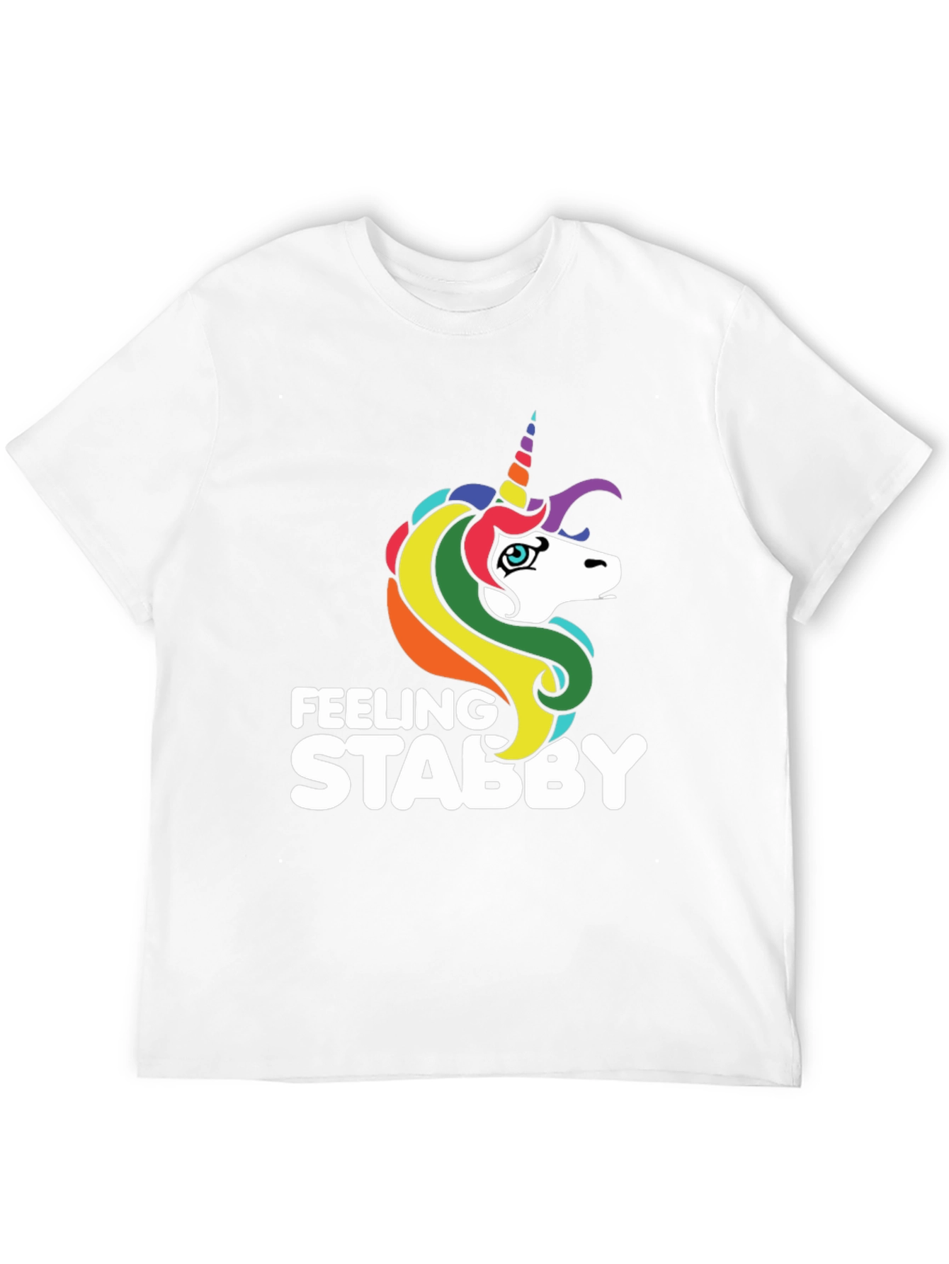 Black Feeling Stabby Unicorn Black T-Shirt view 12