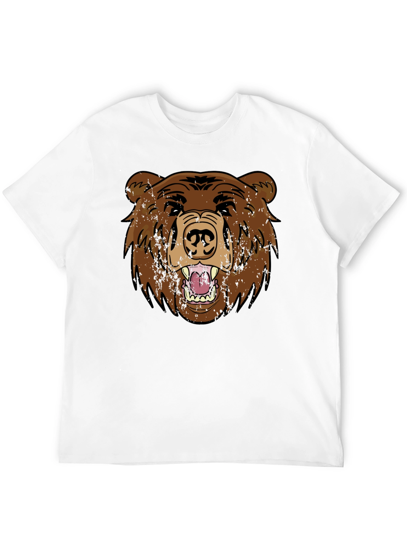 Black Grizzly Bear Graphic Tee - Black Cotton T-Shirt view 12