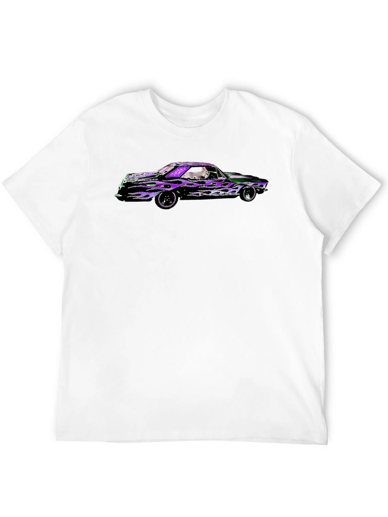 Black Flame Car Graphic Black T-Shirt view 12