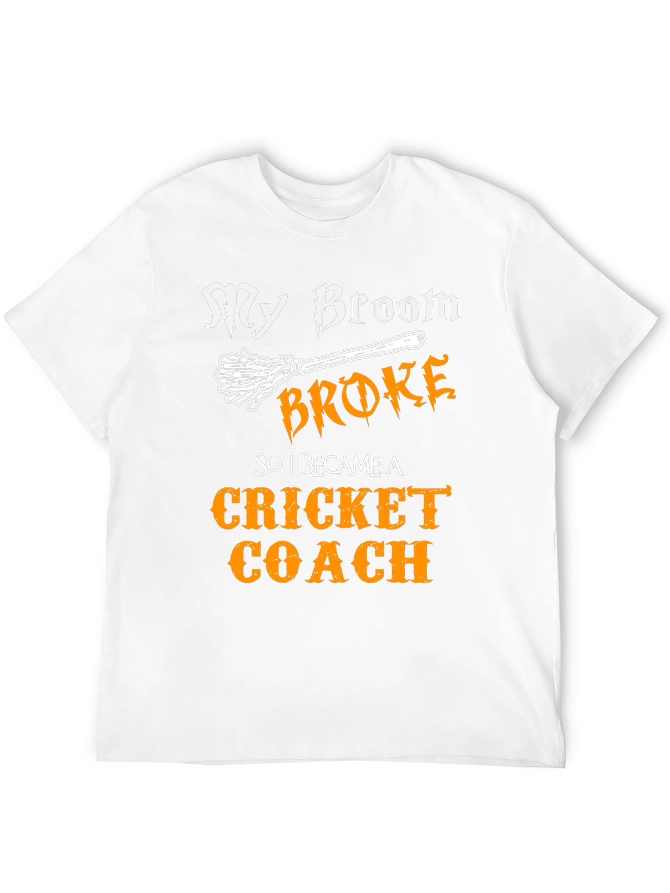 Black My Broom Broke Cricket Coach T-Shirt view 12