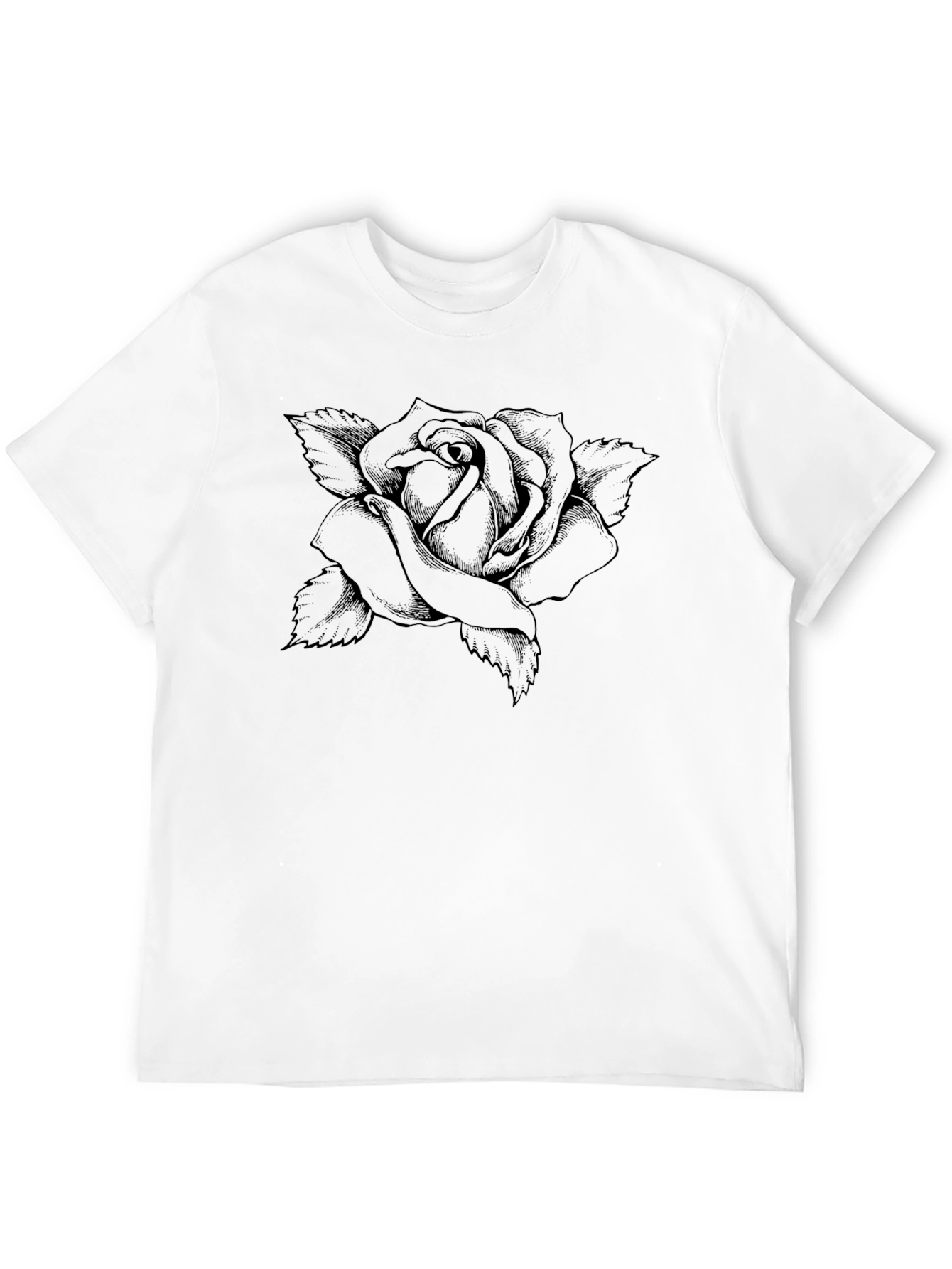 Black Black Rose Graphic Tee - Dark Floral Design view 12