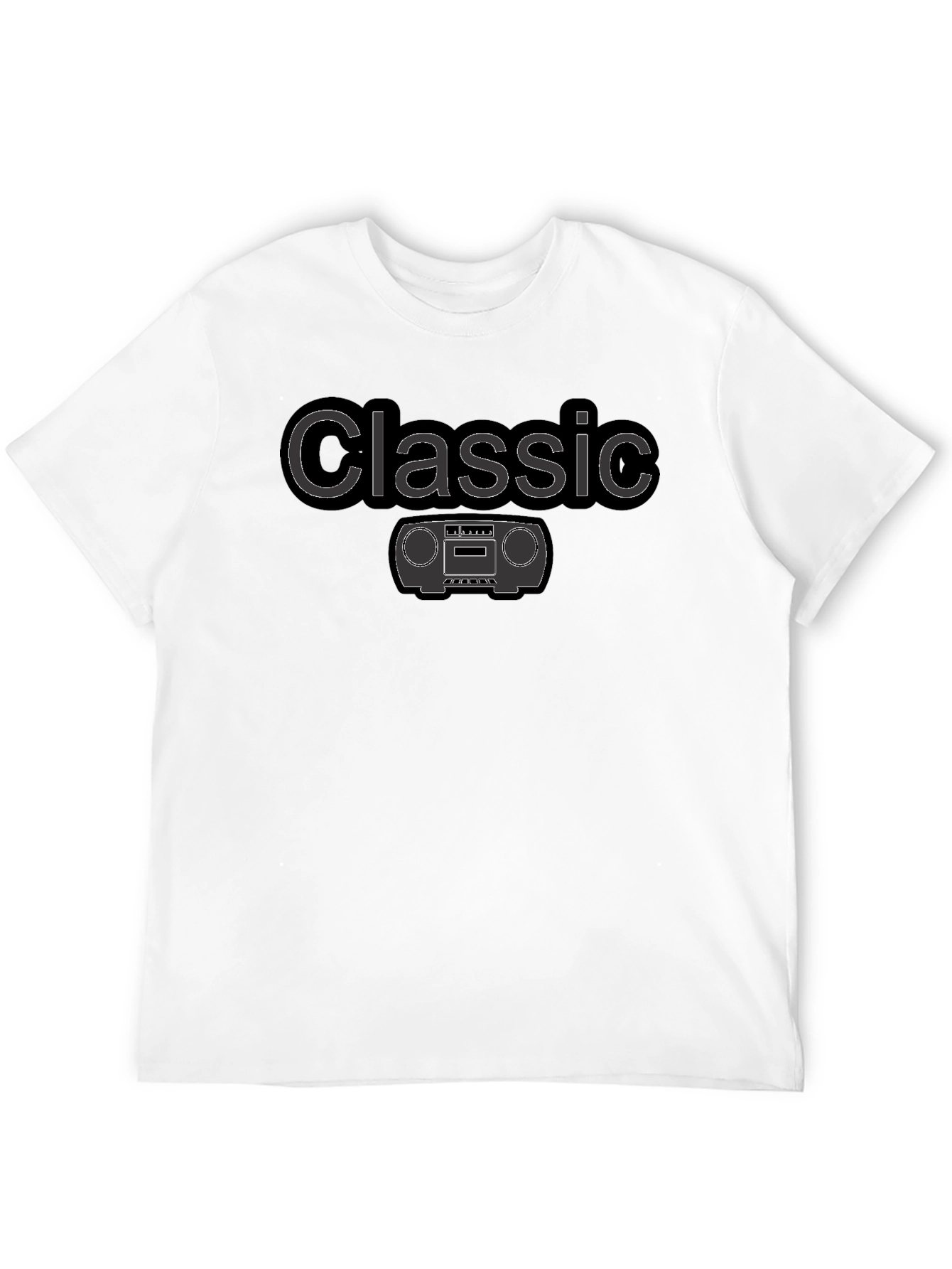 Black Classic Boombox Graphic Tee - Retro Style T-Shirt view 12