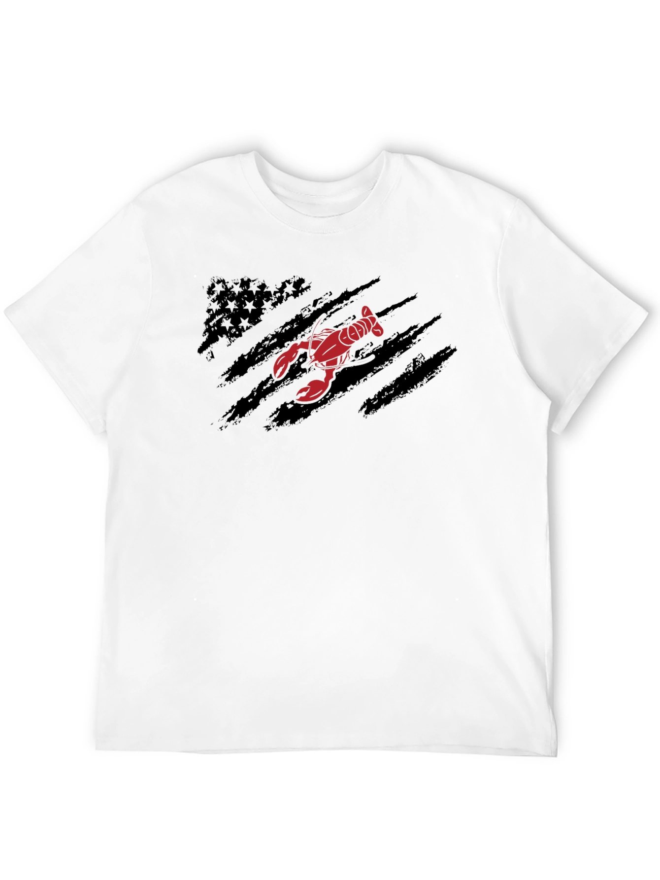 Black Lobster American Flag T-Shirt view 12