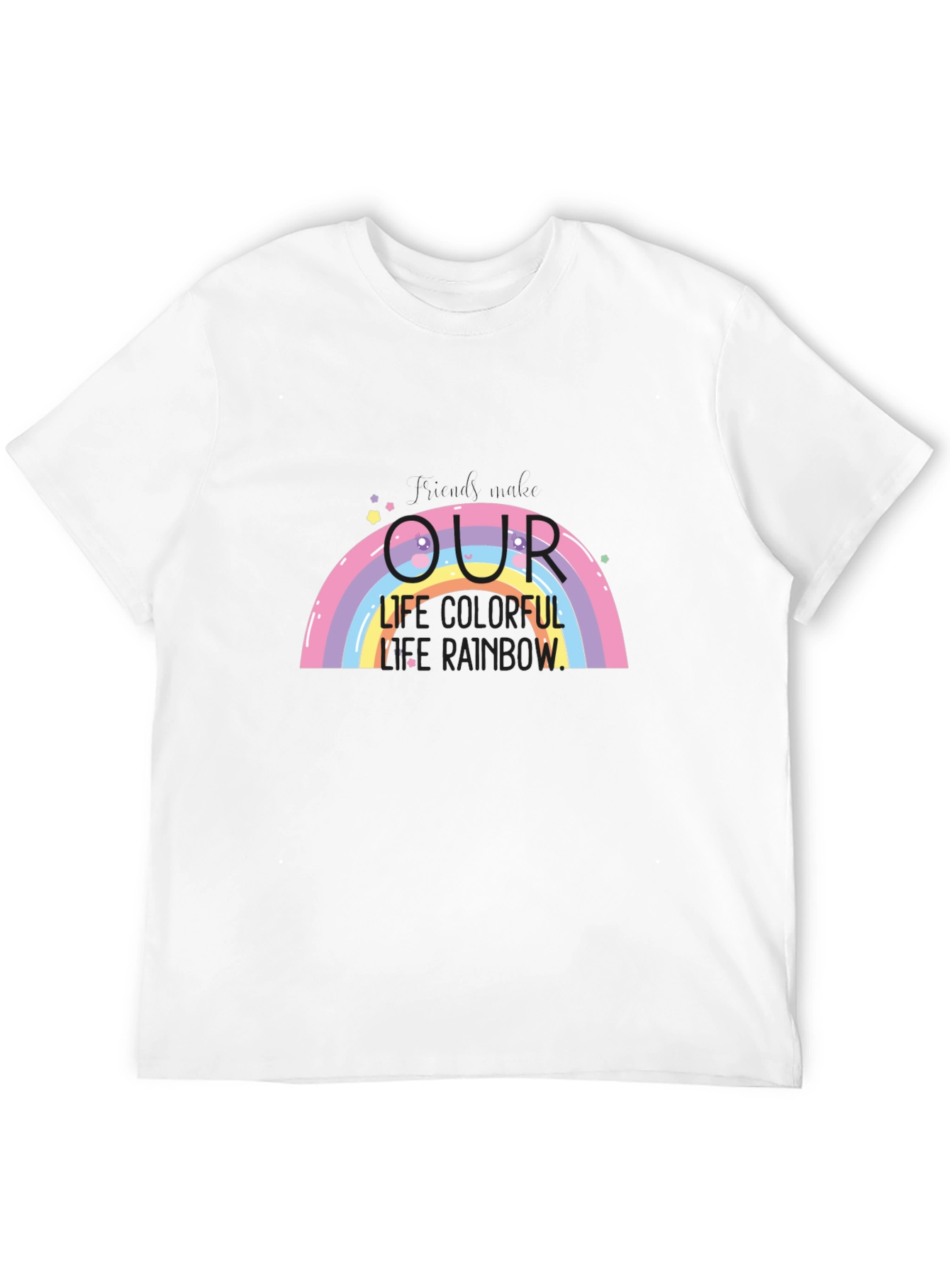 Black Rainbow Life Colorful Graphic T-Shirt view 12