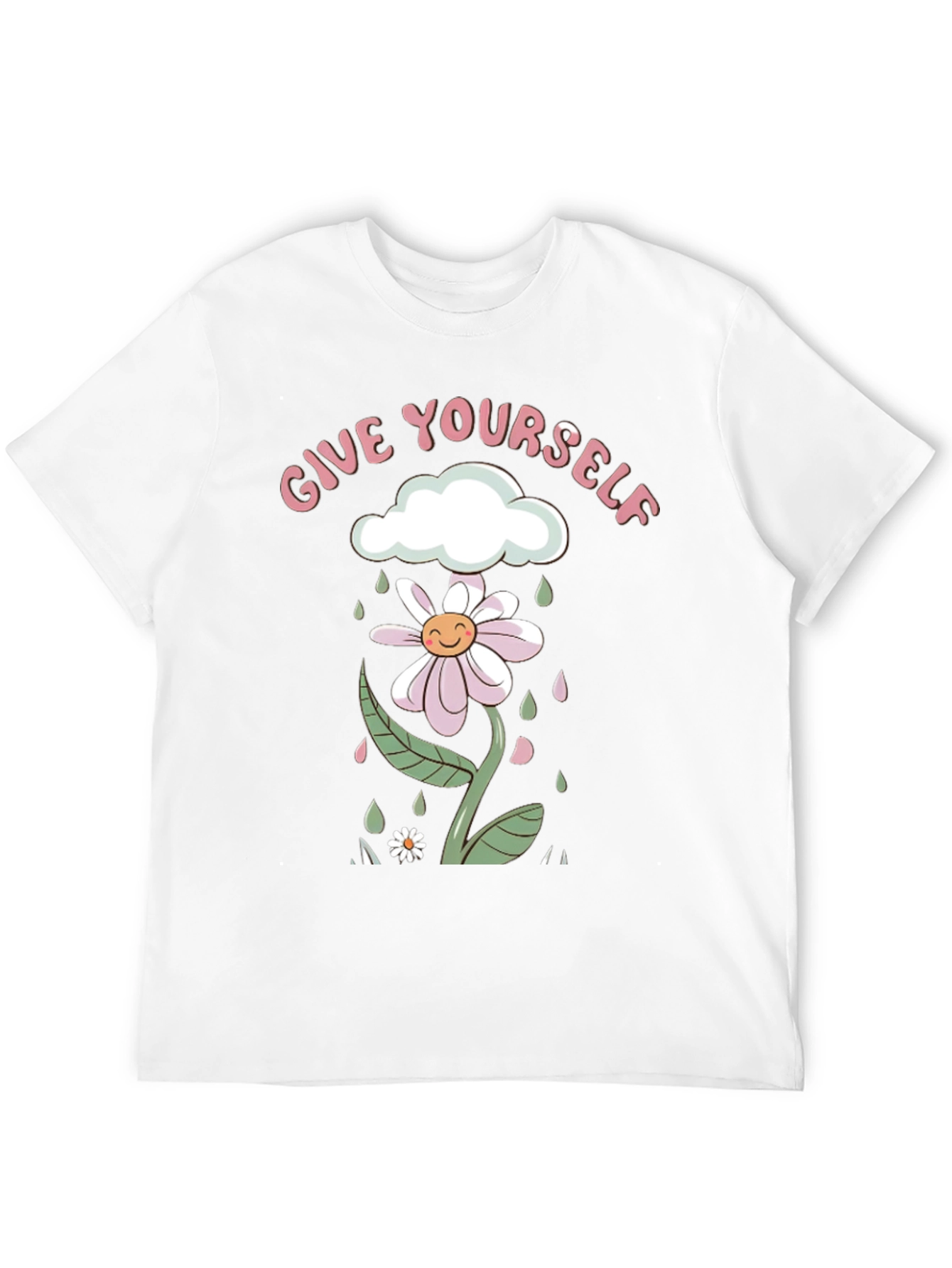 Black Give Yourself Flower Tee - Black Graphic Print Shirt view 12
