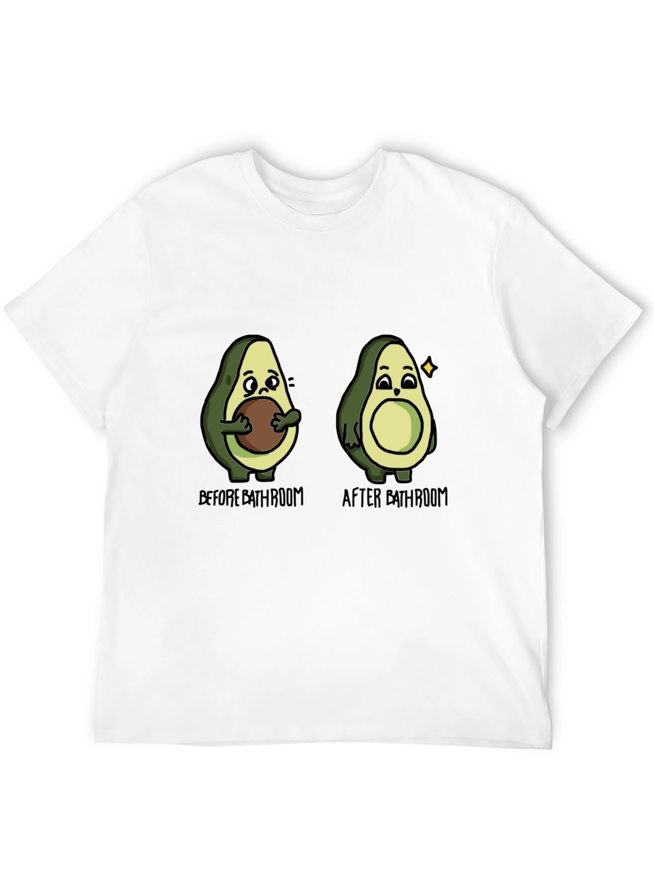 Black Avocado Before & After Bathroom Humor T-Shirt view 12