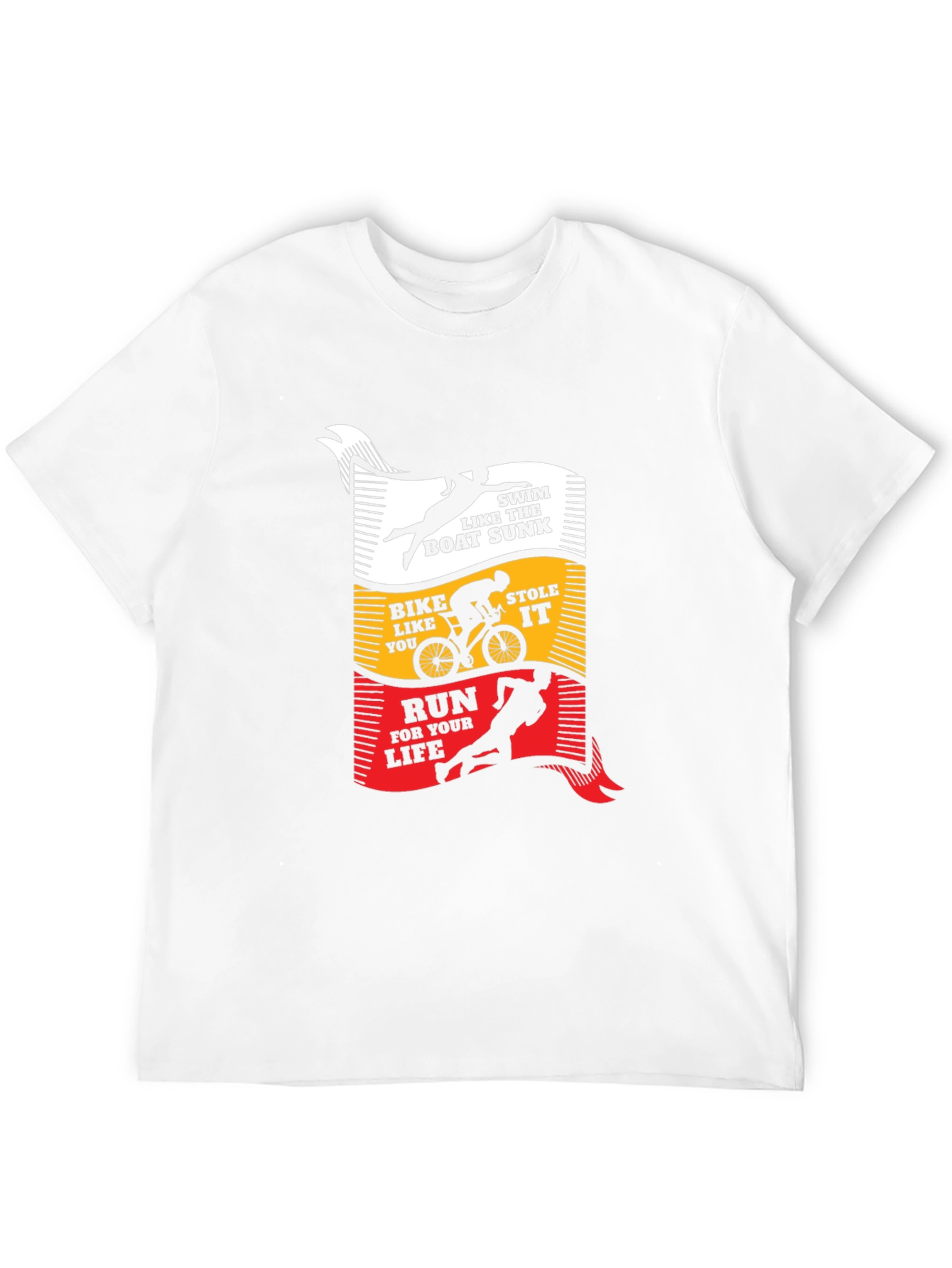 Black Triathlon T-Shirt: Swim, Bike, Run view 12