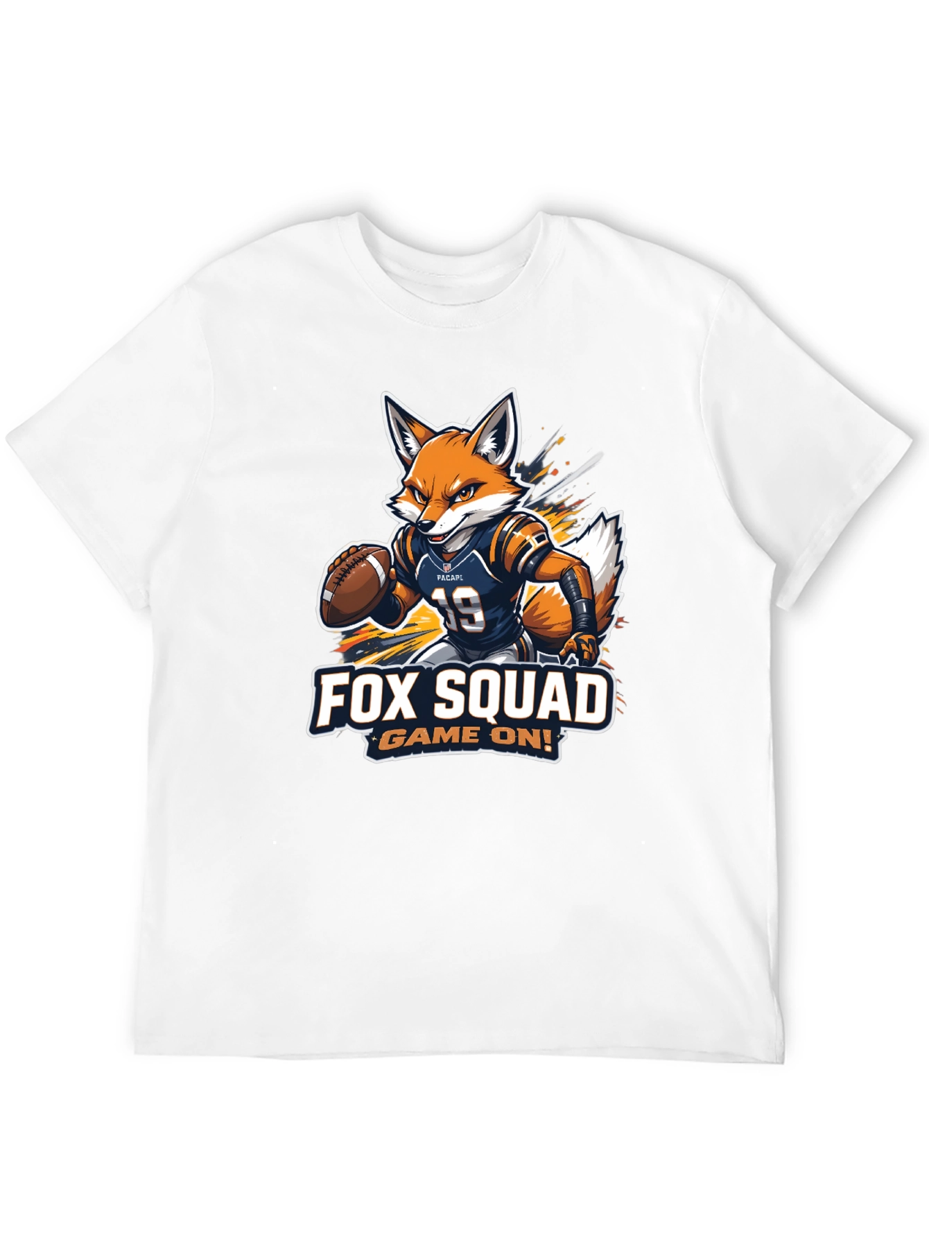 Black Fox Squad Football Game On! Black T-Shirt view 12