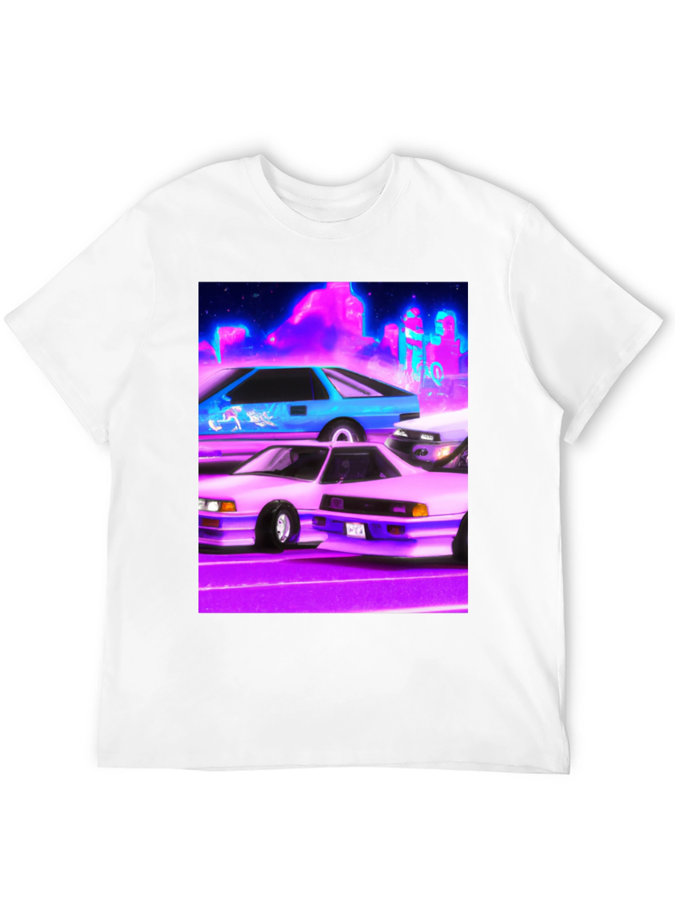 Black Retro Cars Graphic Tee - Black Cotton Blend Shirt view 12