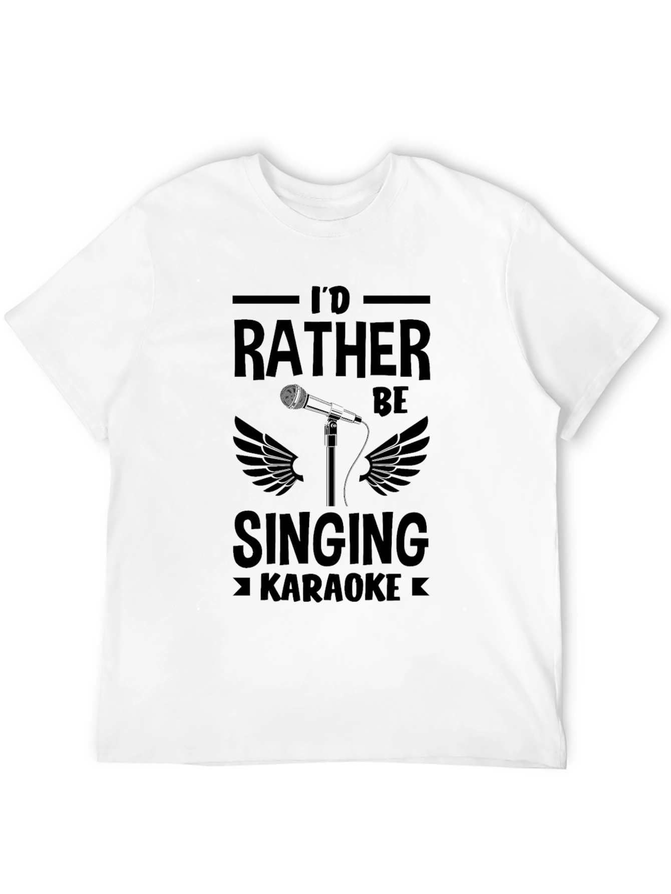 Black I'd Rather Be Singing Karaoke T-Shirt view 12
