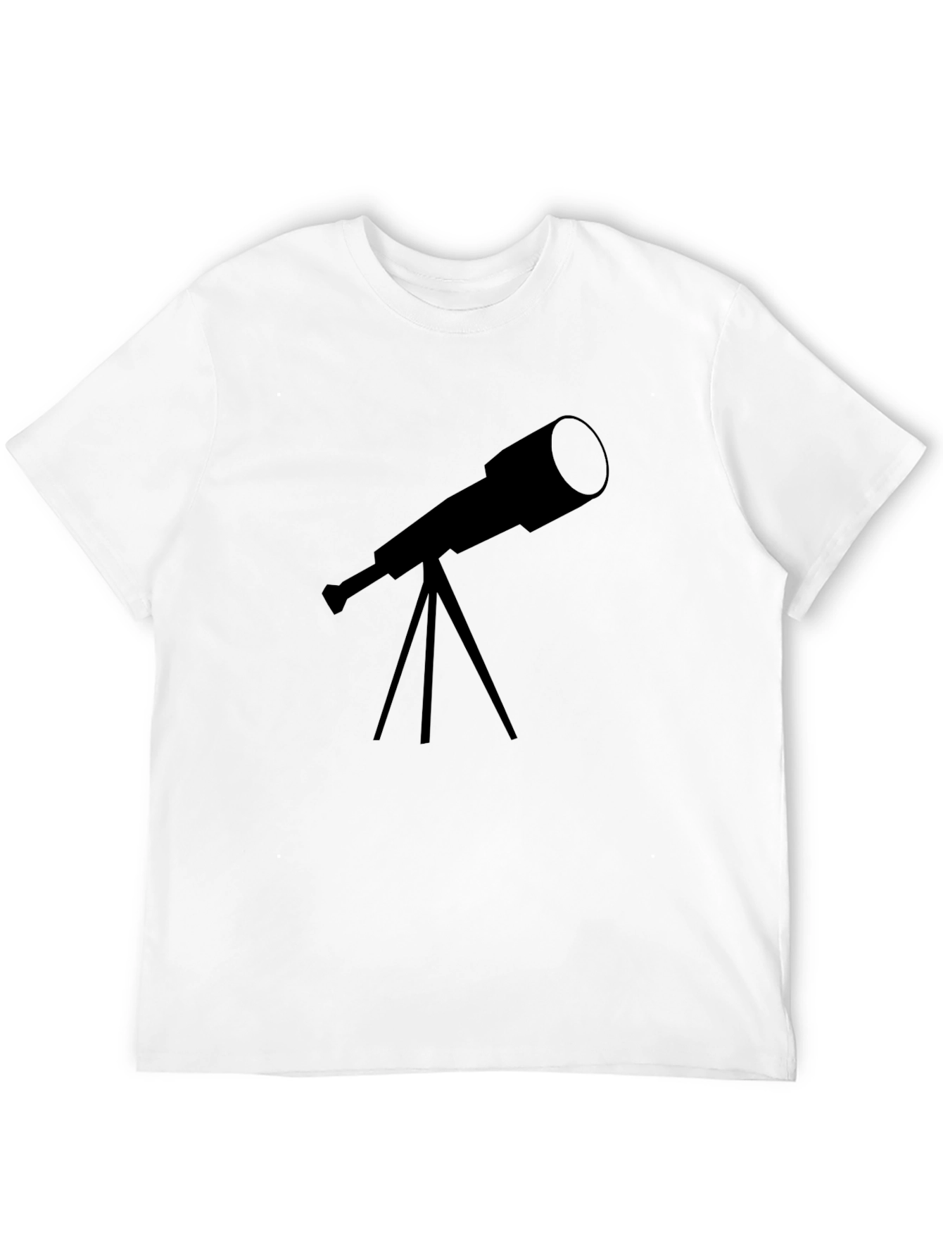 Black Telescope Graphic Tee - Astronomy Lover's Black T-Shirt view 12