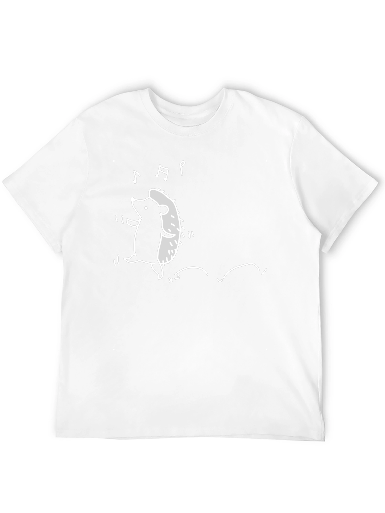 Dancing Hedgehog Graphic Tee - Unisex Black T-Shirt - 12