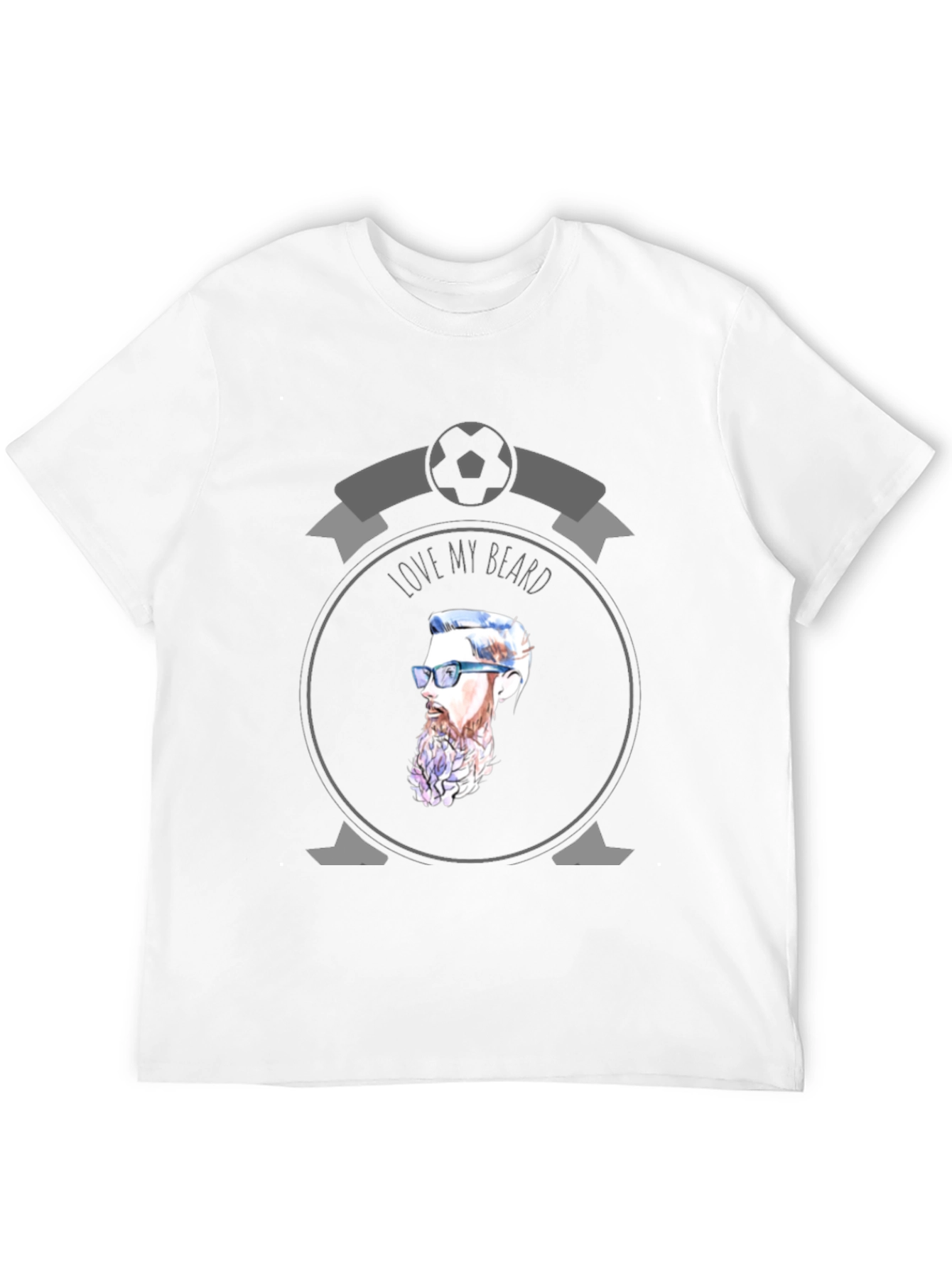 Black Love My Beard Graphic T-Shirt - Soccer Fan Style view 12