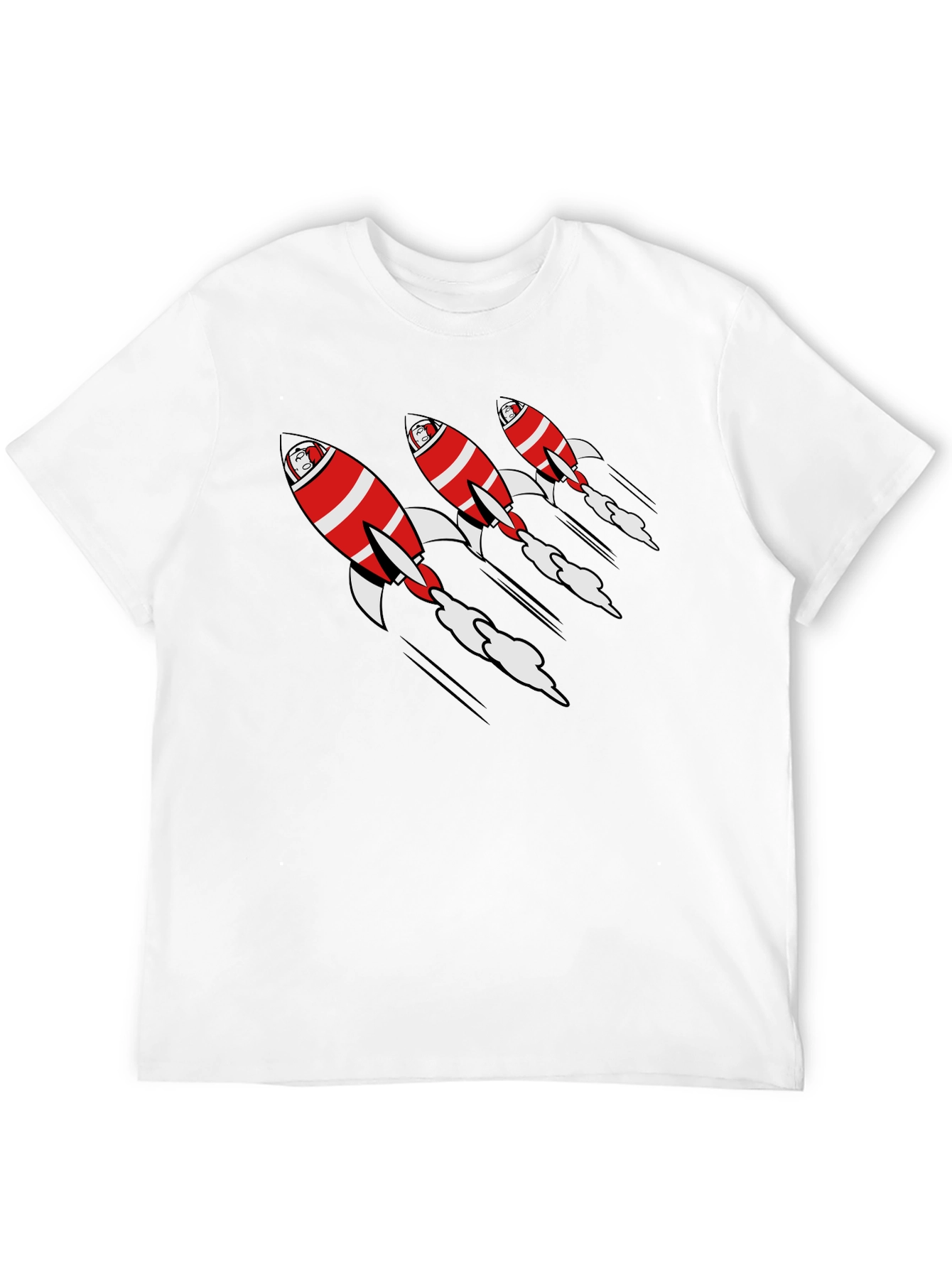 Black Rocket Man Graphic Tee - Black Cotton Crew Neck view 12