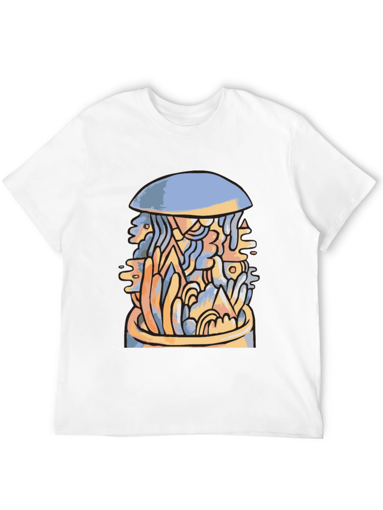 Black Abstract Art Tee - Modern Graphic Design T-Shirt view 12