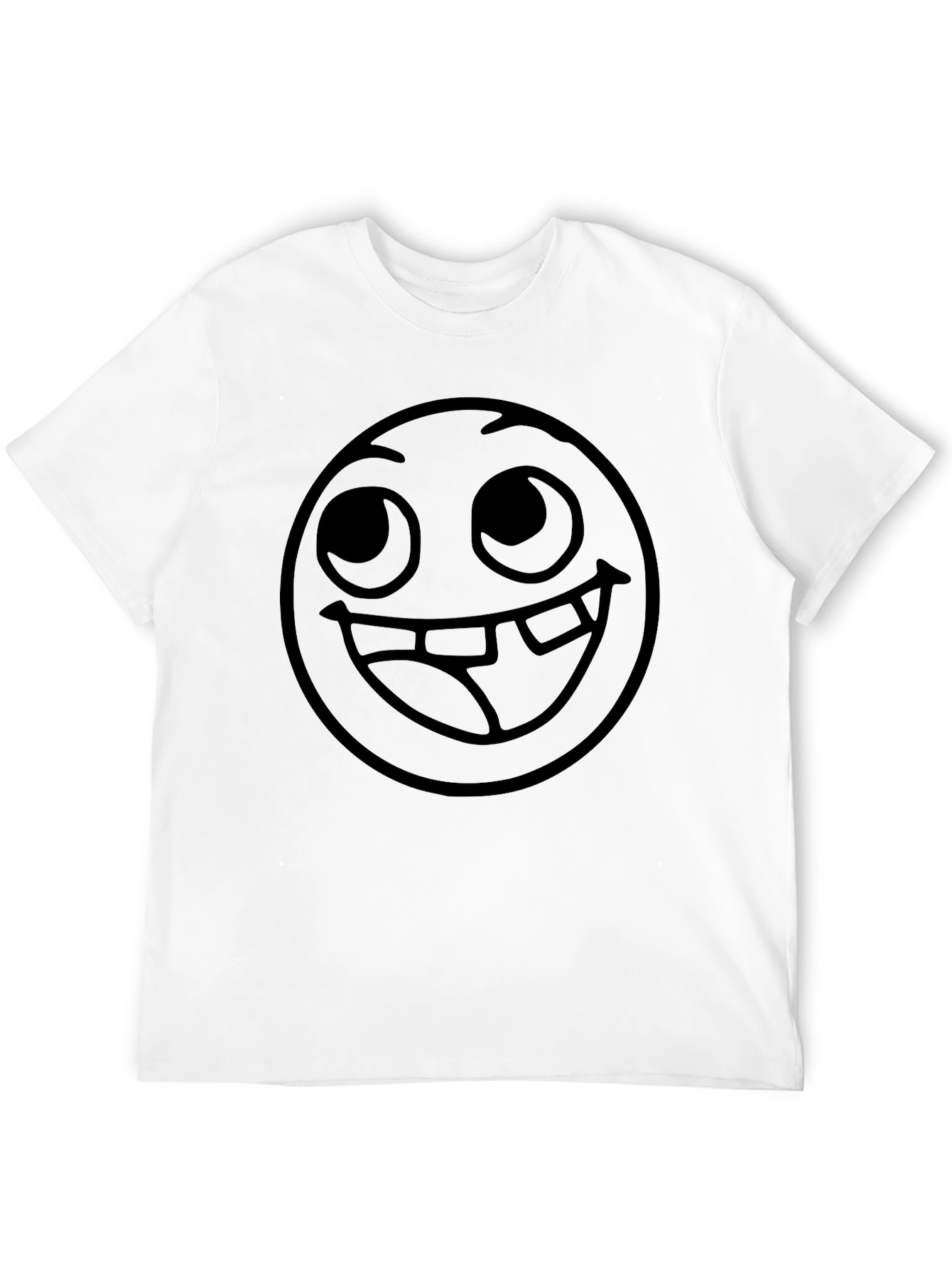Black Funny Goofy Grin Emoji Black T-Shirt view 12