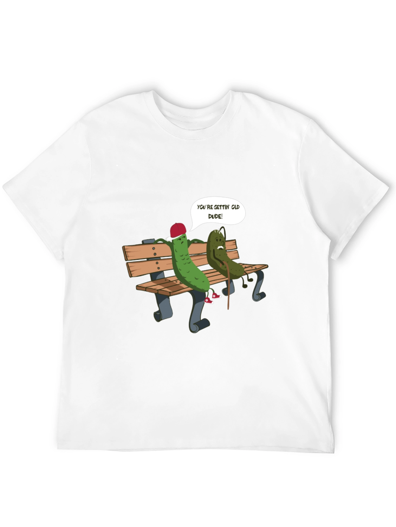 Black Funny Pickle Old Dude Graphic T-Shirt view 12