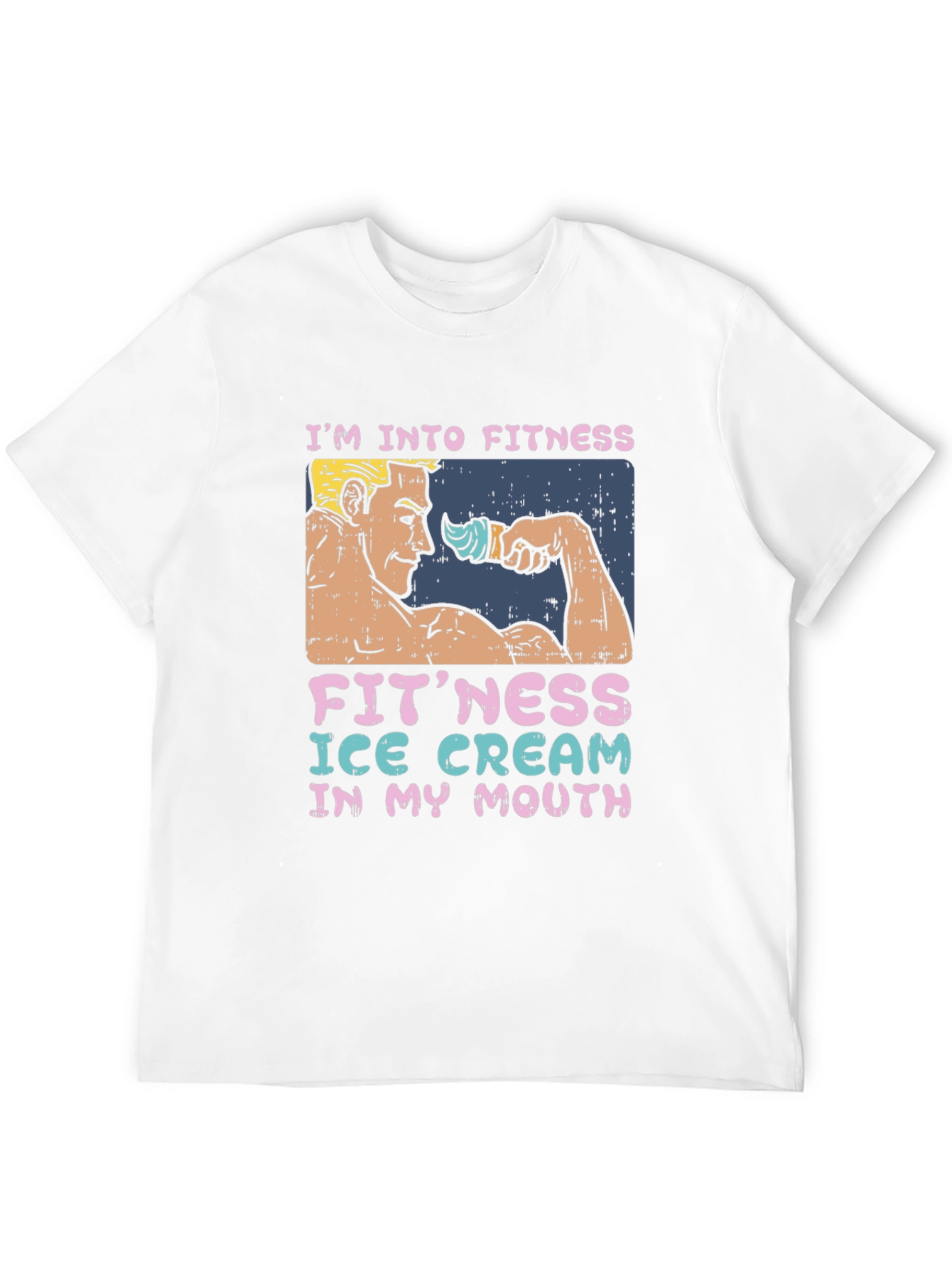 Black Fitness Ice Cream Funny Graphic T-Shirt view 12