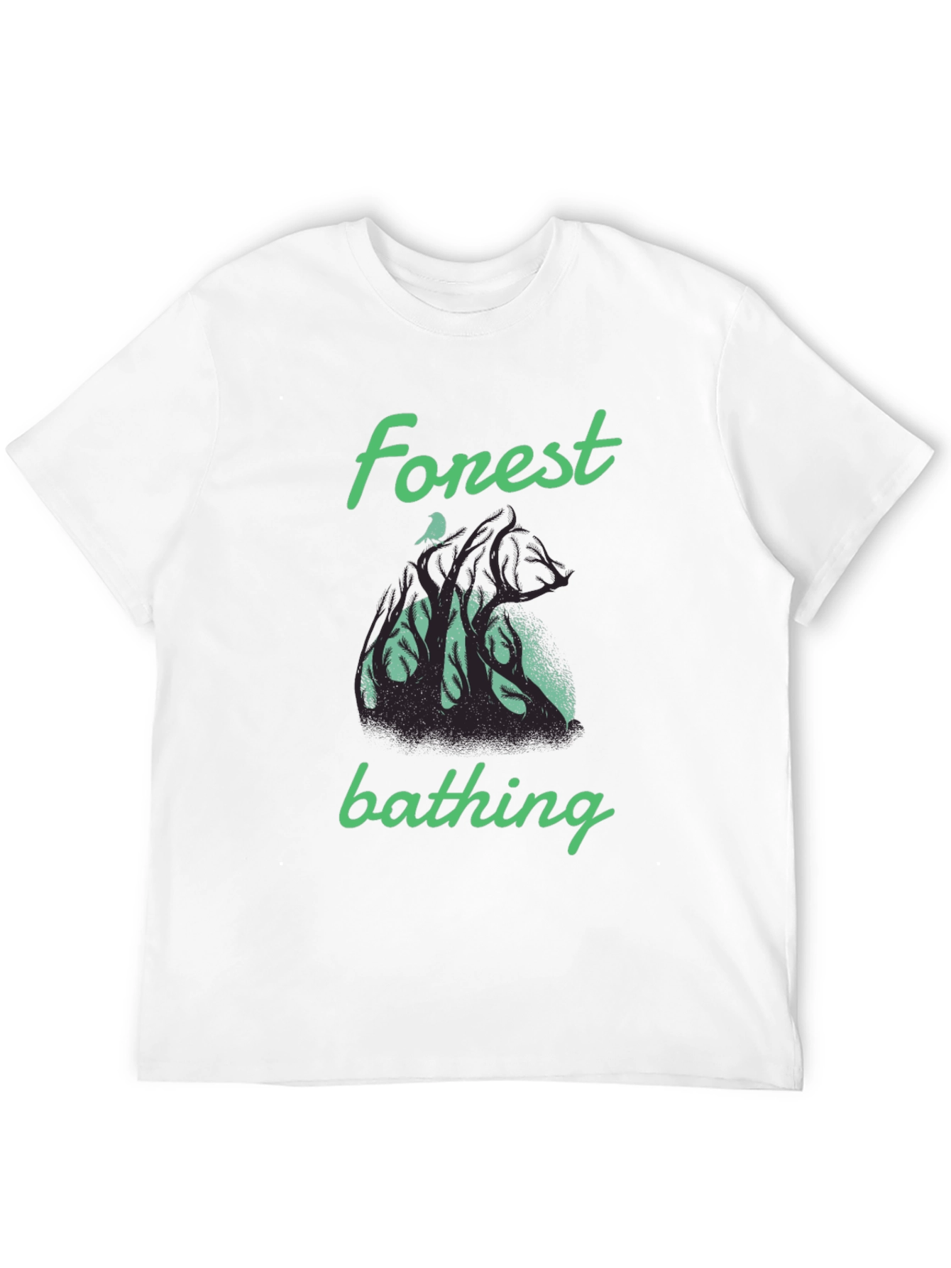 Forest Bathing Graphic Tee - Black Cotton T-Shirt - 12