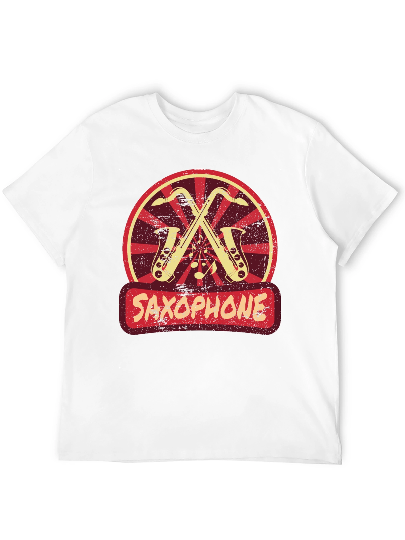 Black Saxophone Music T-Shirt Vintage Style view 12