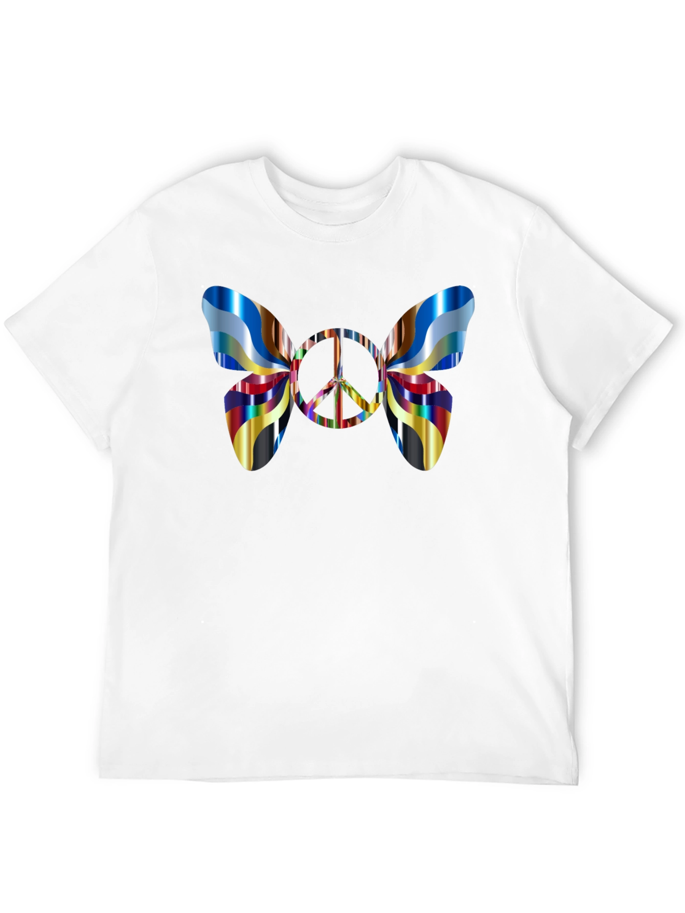 Black Peace Butterfly Graphic Tee - Stylish Men's Black T-Shirt view 12