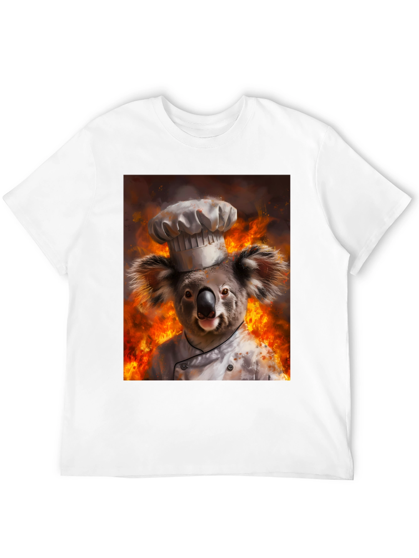 Black Chef Koala T-Shirt - Fiery Kitchen Design view 12
