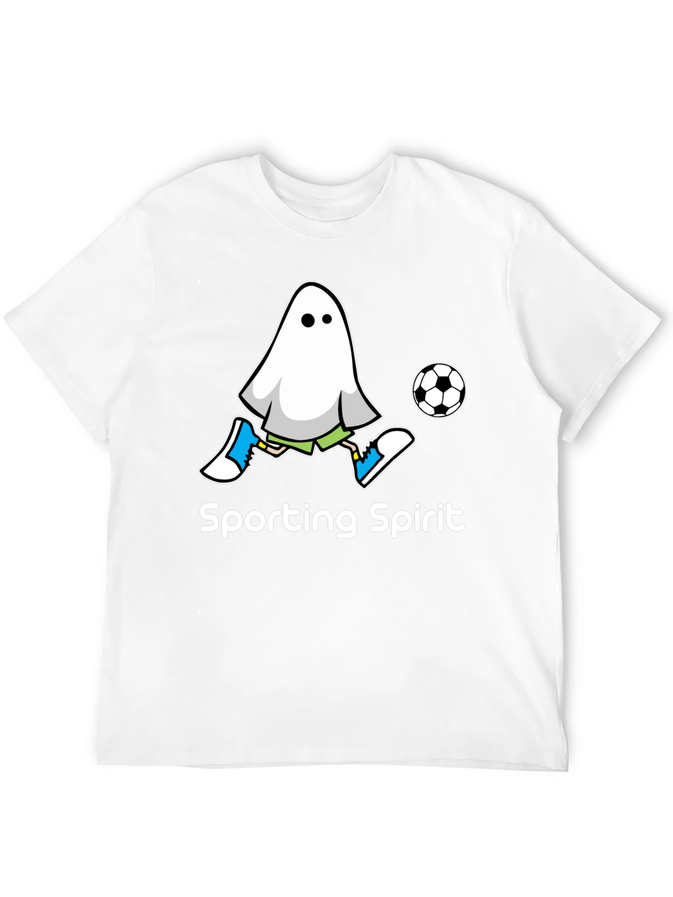 Black Sporting Spirit Ghost Soccer T-Shirt view 12