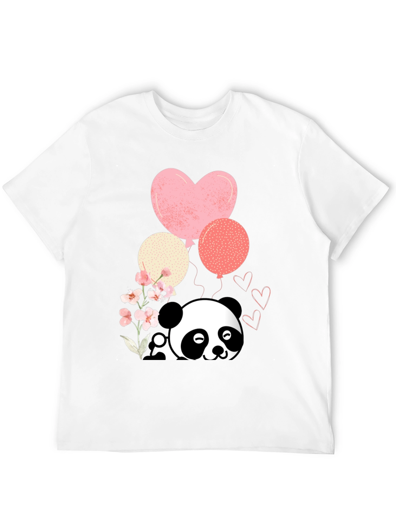 Black Cute Panda & Balloons Graphic Tee view 12