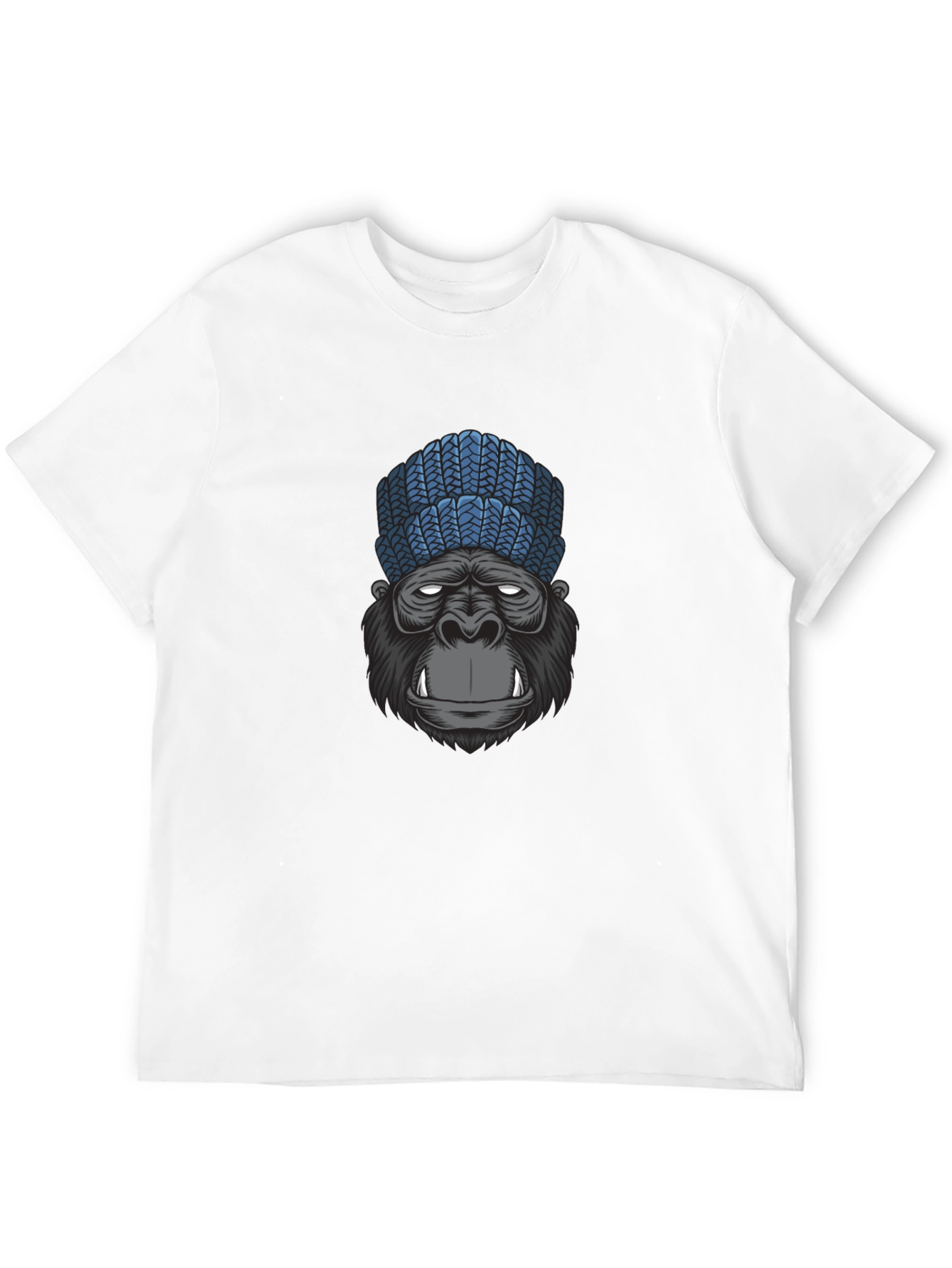 Black Gorilla Beanie Graphic Tee - Cool & Casual view 12