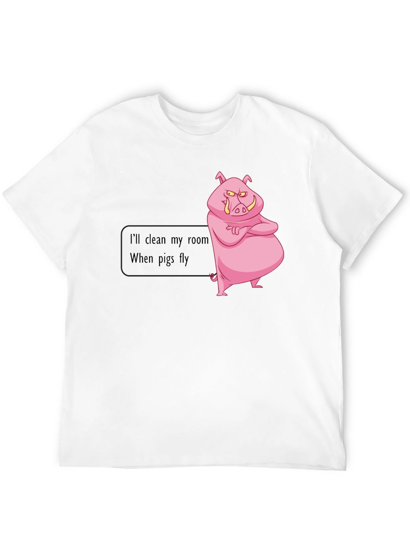 Black Funny "When Pigs Fly" Graphic Tee view 12