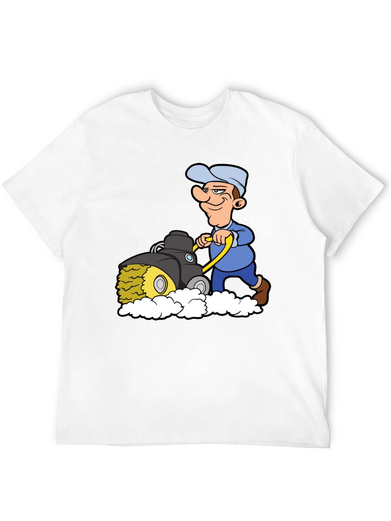 Black Cartoon Mower T-Shirt view 12