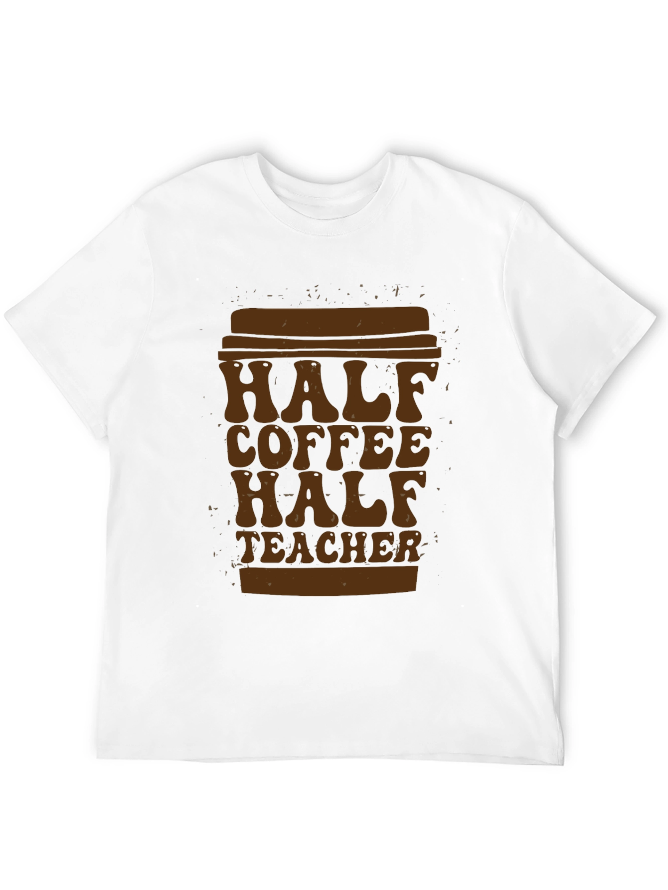 Black Half Coffee Half Teacher T-Shirt - Unique Graphic Tee view 12