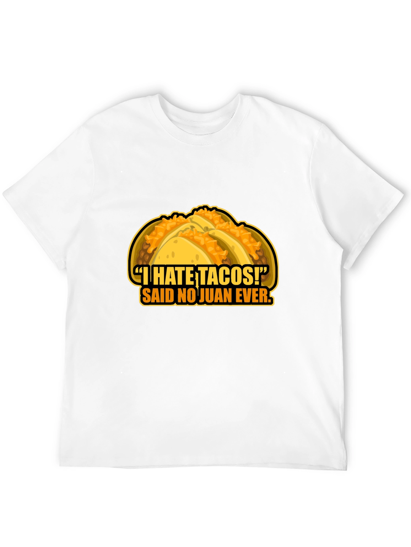 Black Funny 'I Hate Tacos!' Graphic Print T-Shirt view 12