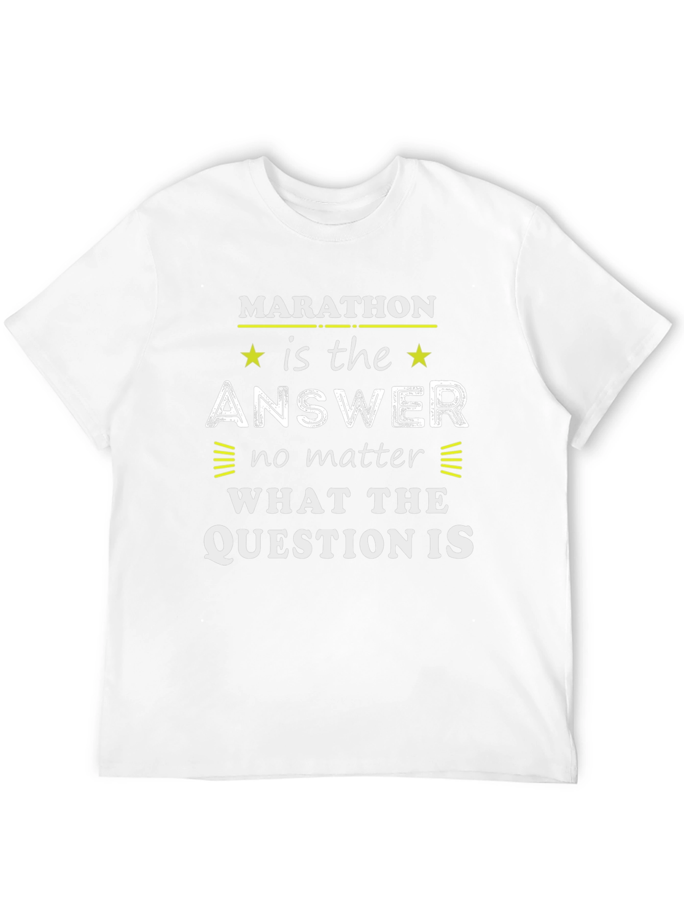 Black Marathon Is The Answer T-Shirt - Black Cotton Tee view 12