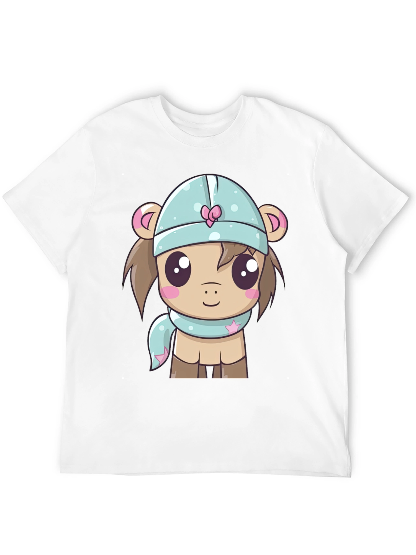 Black Cute Cartoon Animal Black T-Shirt view 12